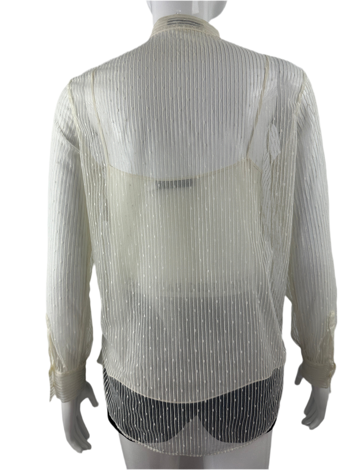 Dior transparent white top with dot detail - size 36