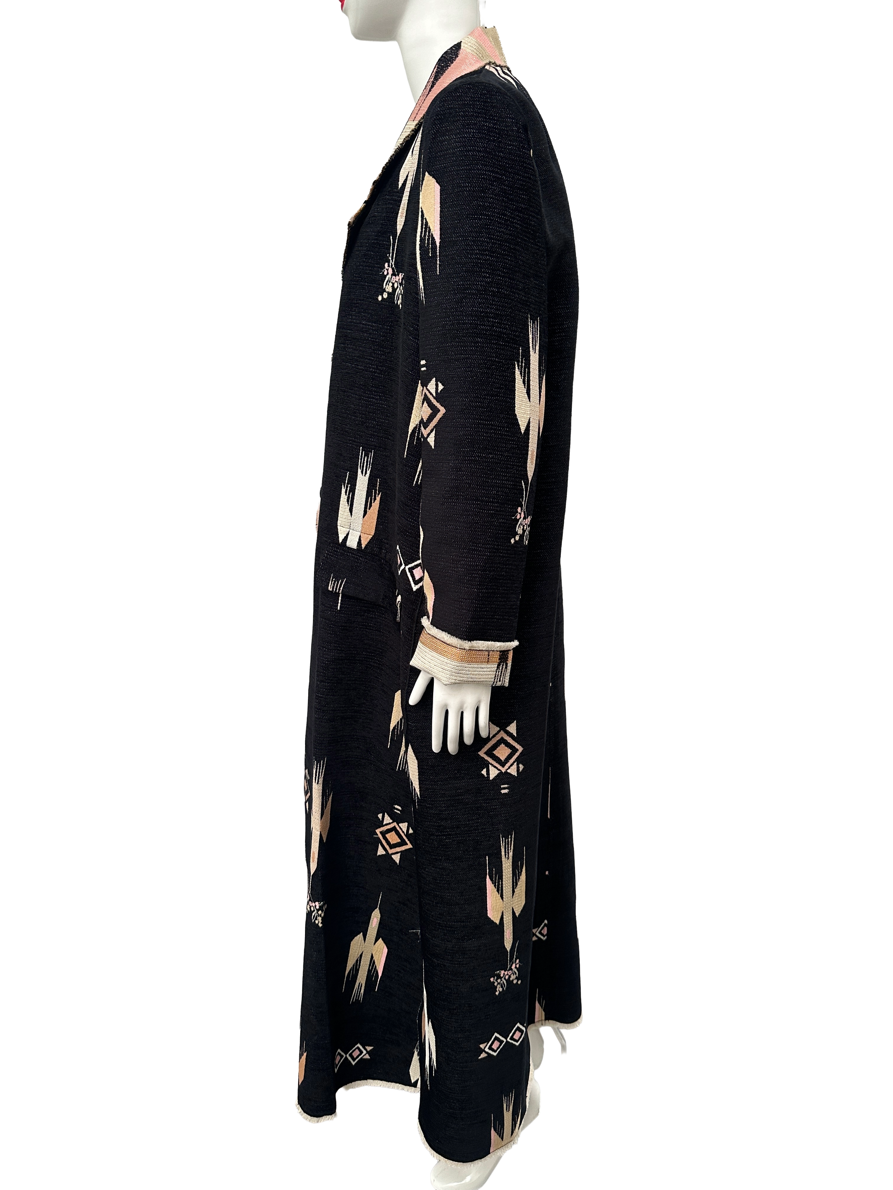 Forte_forte long jacquard coat with graphic pattern - size 2