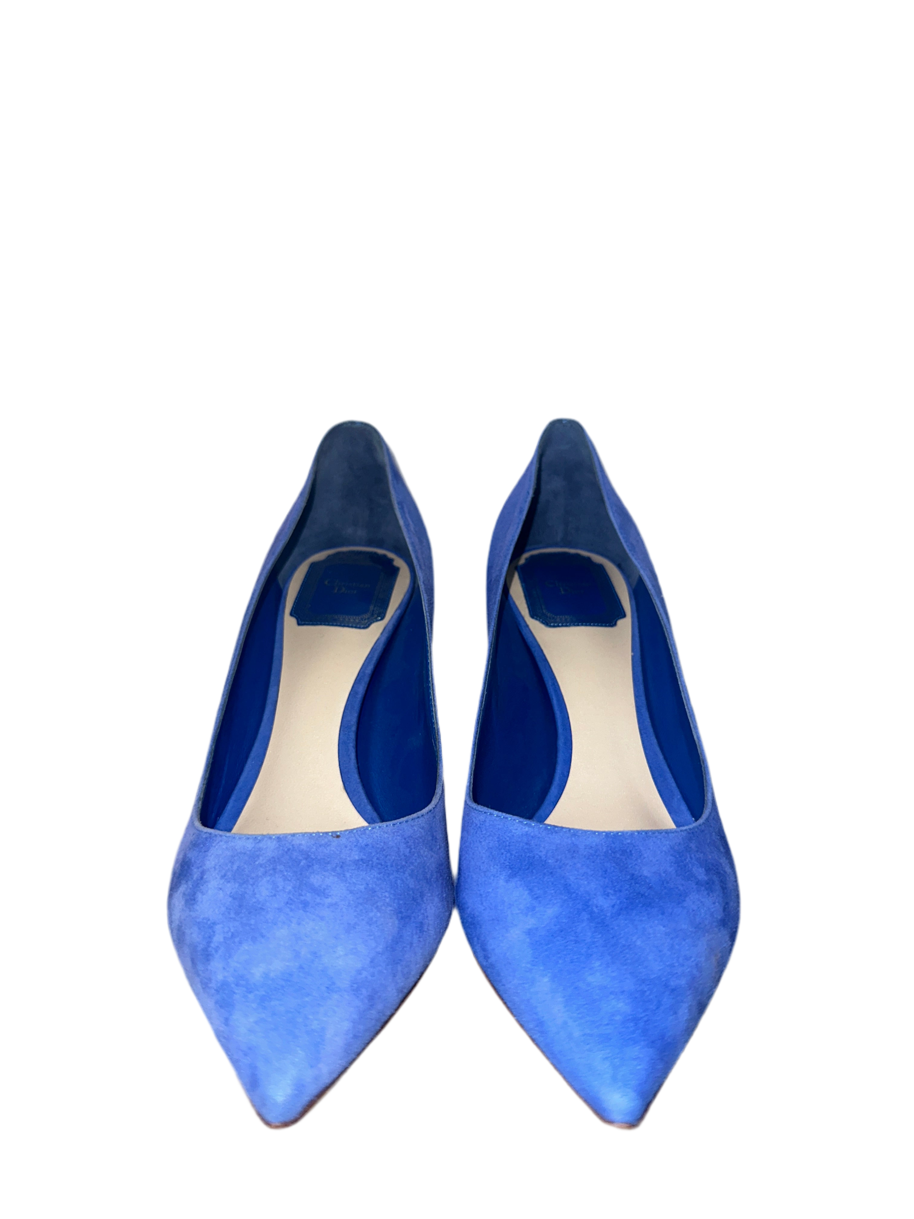 Blue velvet-effect Dior cherie pumps - size 36