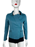 Chanel blue leather jacket - size 36