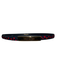 Dior ID Fine Full leather belt Navy blue belt with red hearts