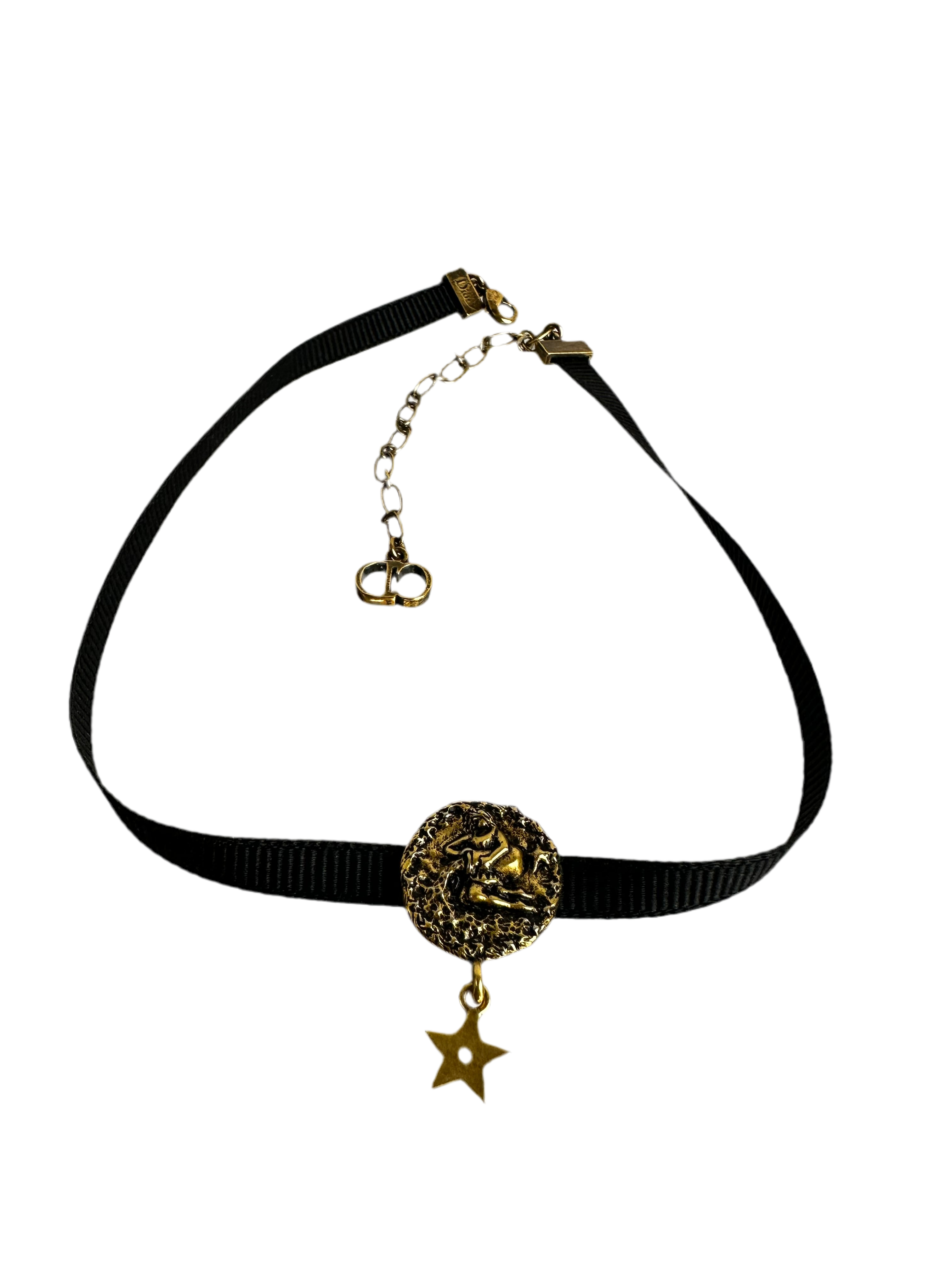 Dior grosgrain ribbon astro choker