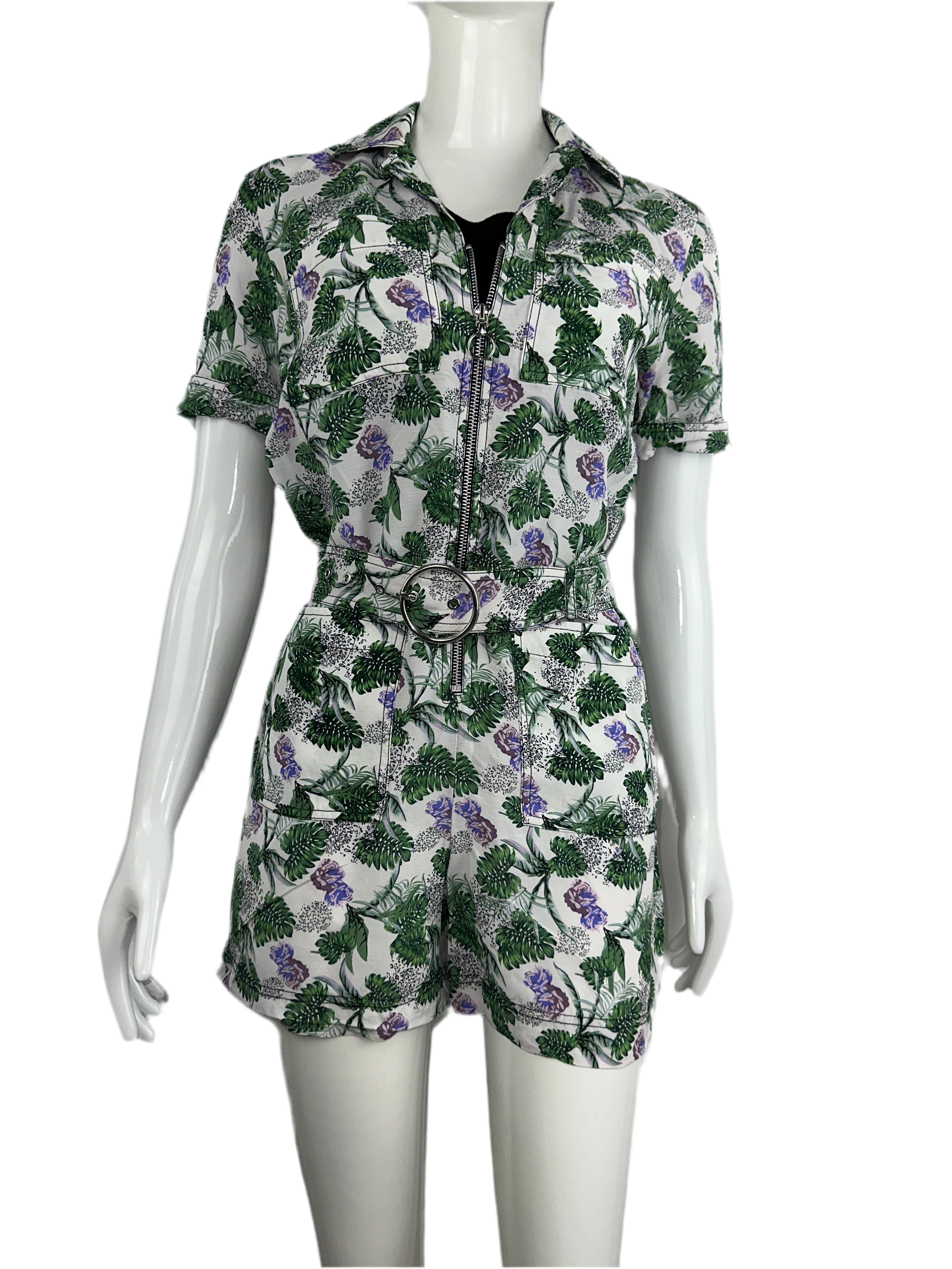 Maje short jumpsuit with floral motif - size 34