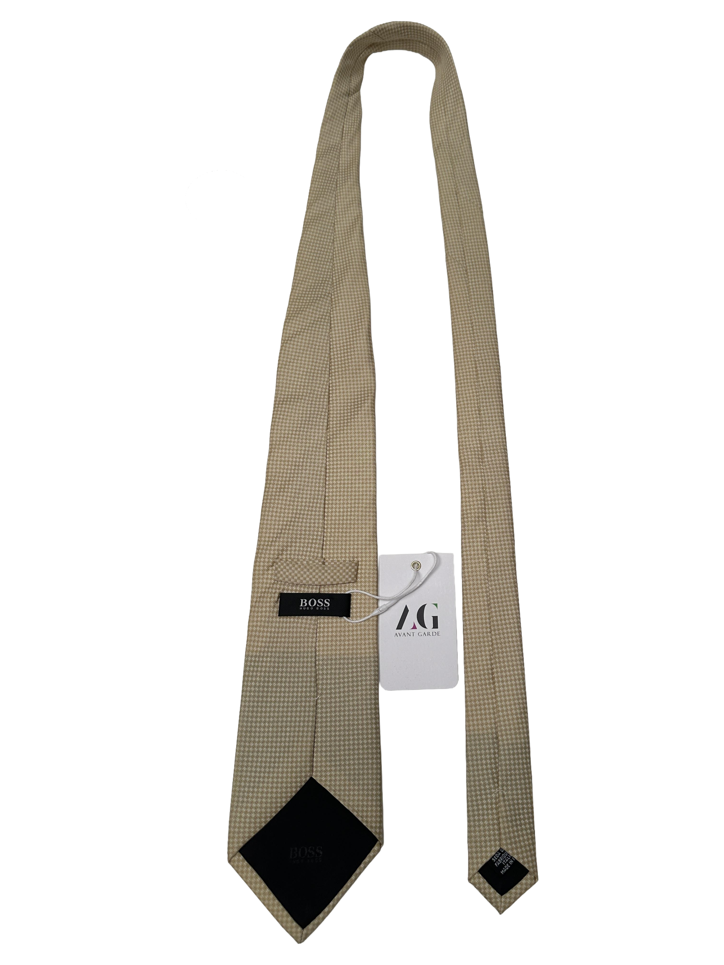 Hugo Boss silk tie (beige houndstooth pattern)