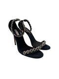 Aquazzura crystal chain ankle strap sandals - size 39.5