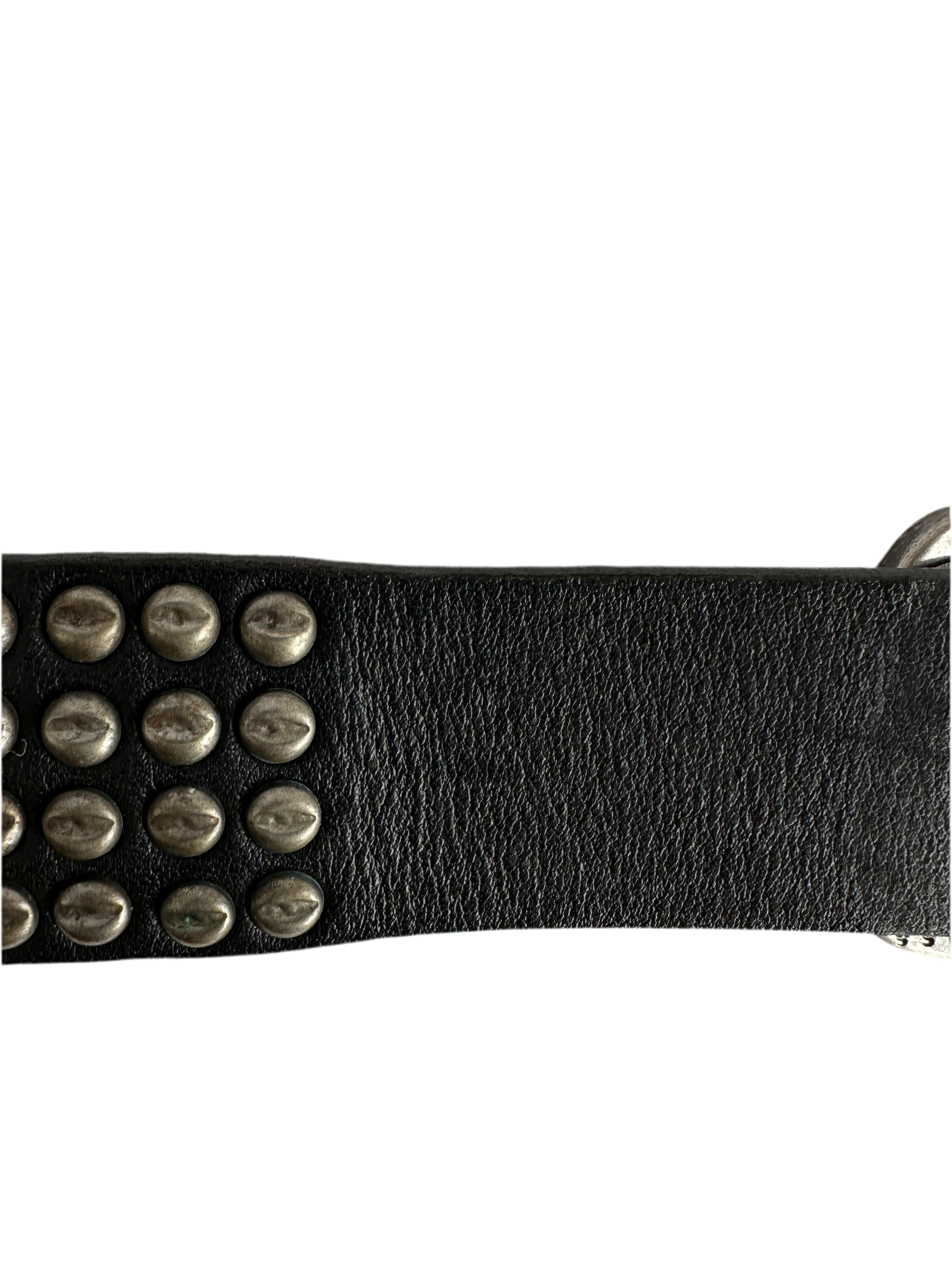 Boss Orange leather studded belt with circular rivet