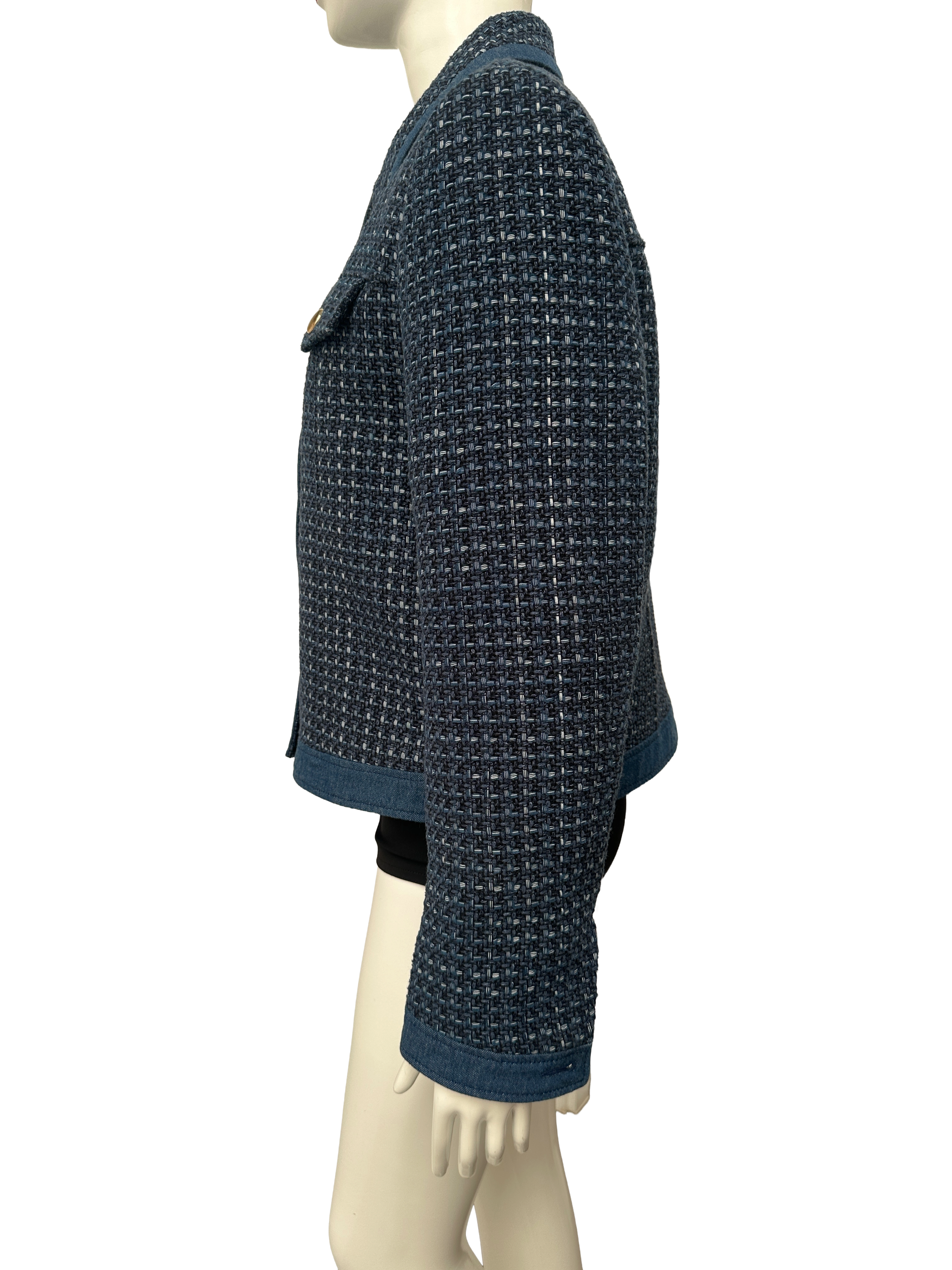 Claudie Pierlot blue tweed cropped jacket - size 42