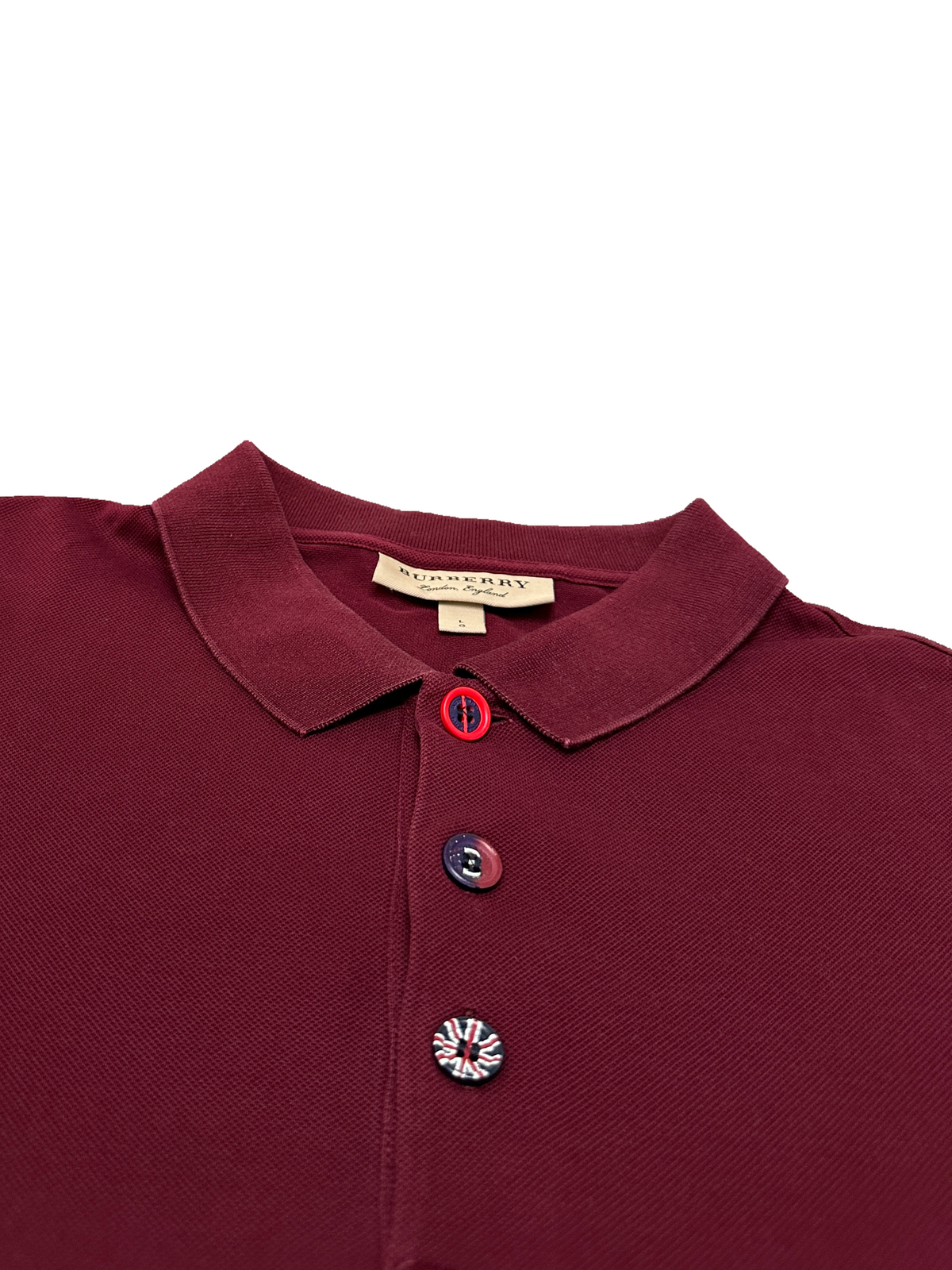 Burberry burgundy polo - size L
