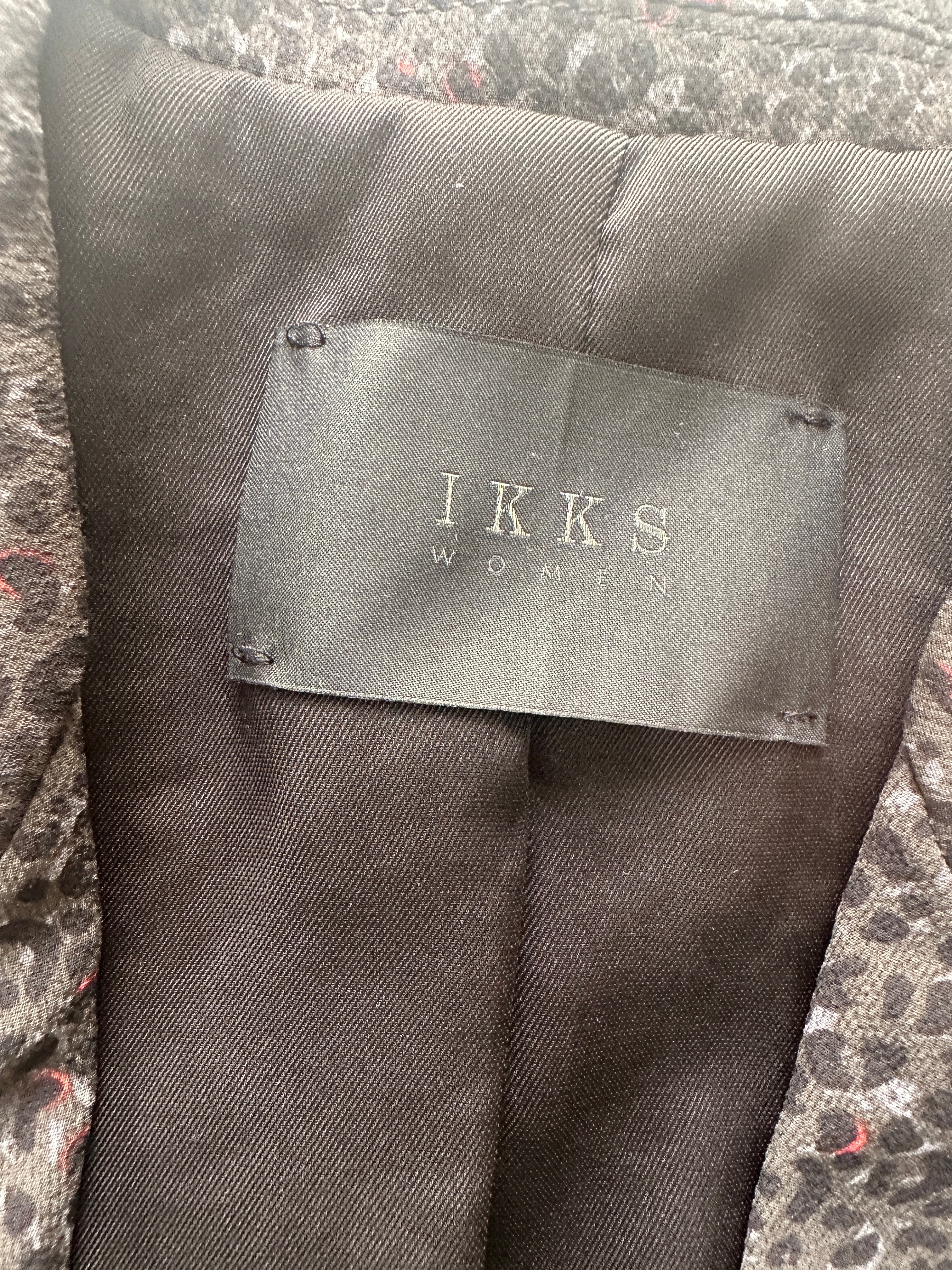 IKKS grey leopard print jacket - size 34