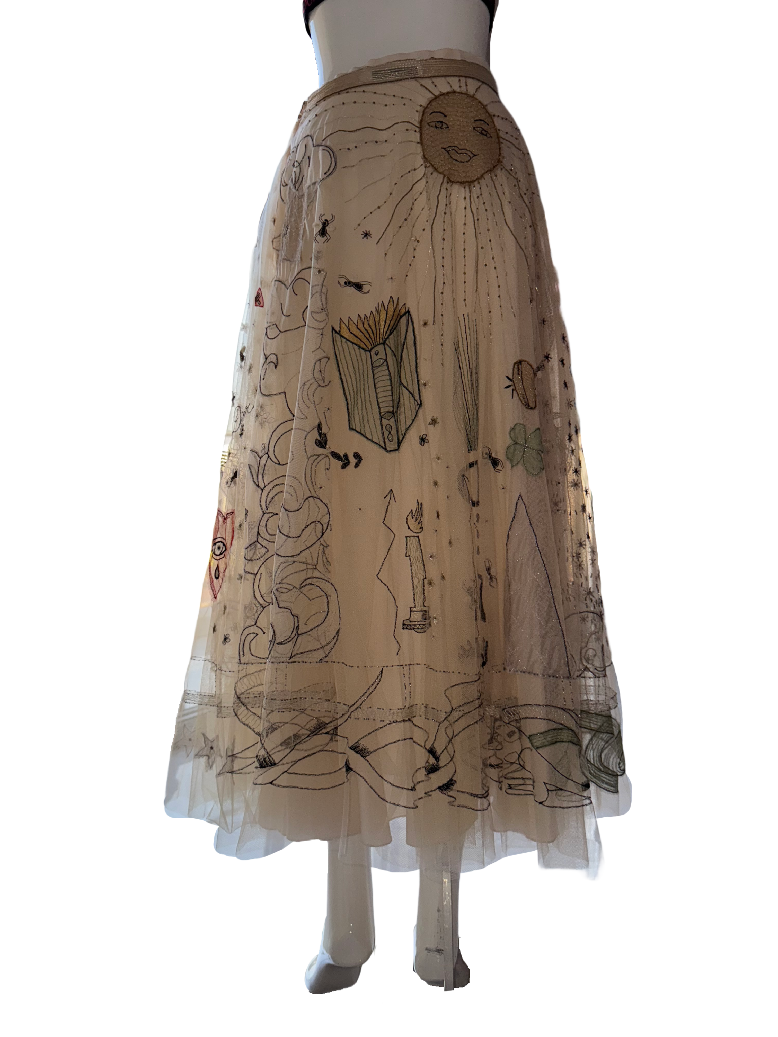 Dior long embroidered skirt - size 36