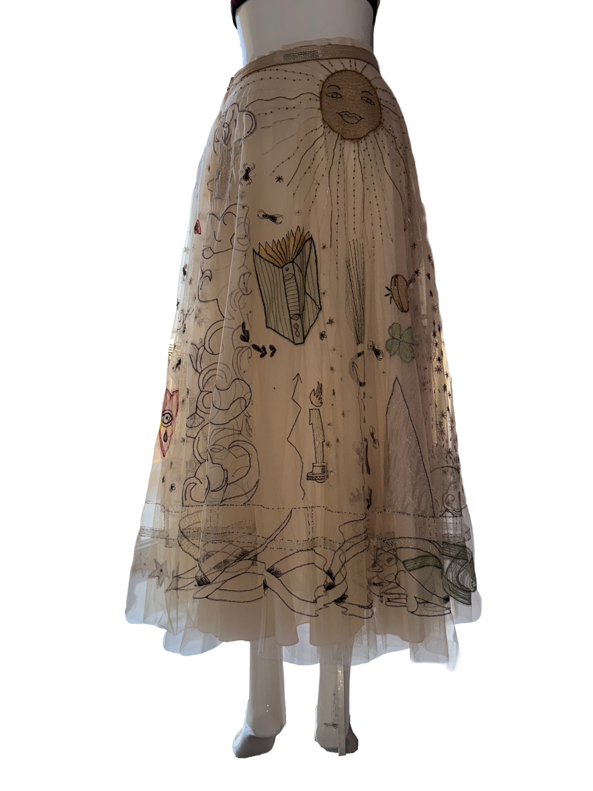 Dior long embroidered skirt - size 38