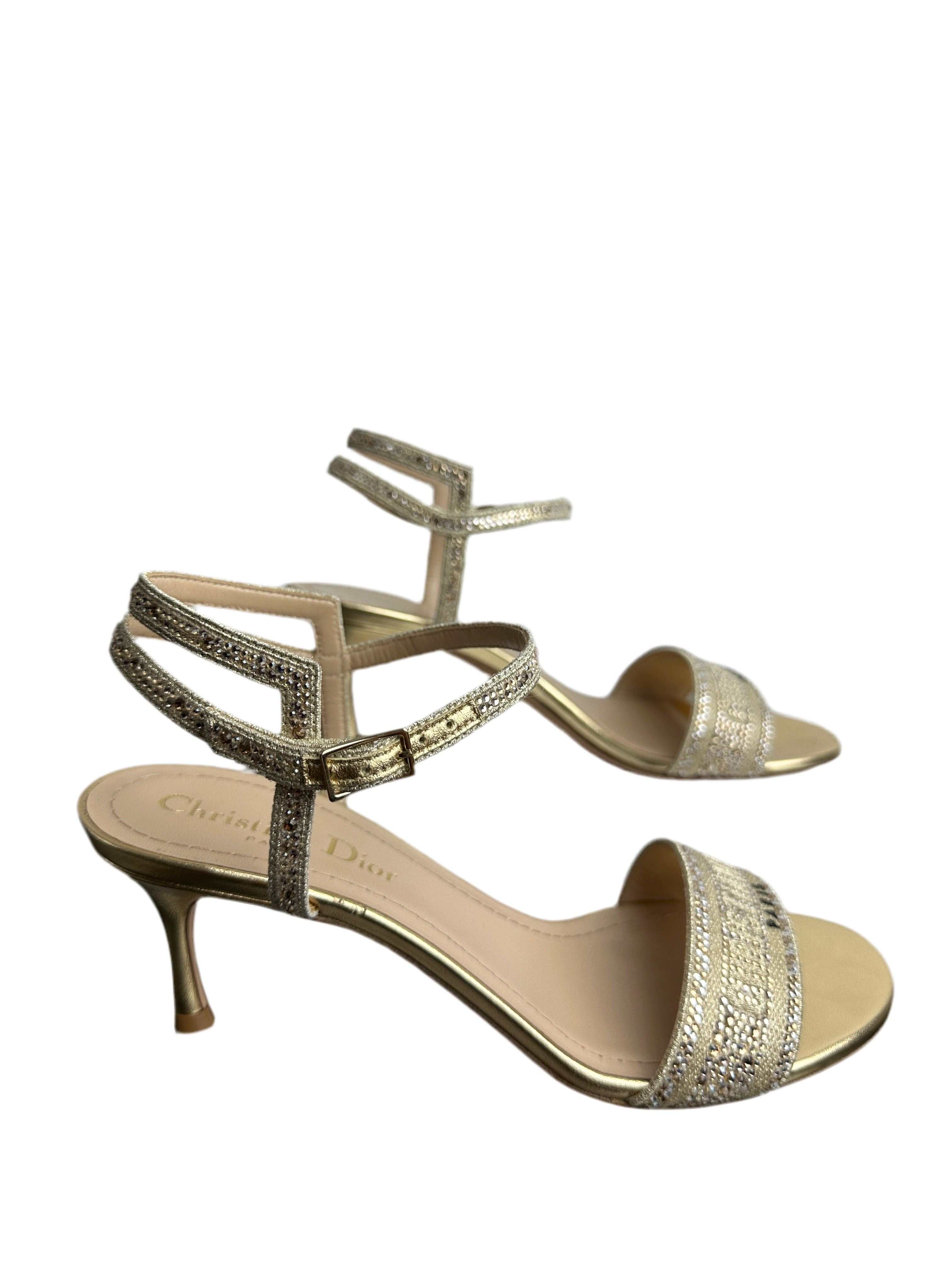 Dior Dway heeled sandal gold ton - size 36