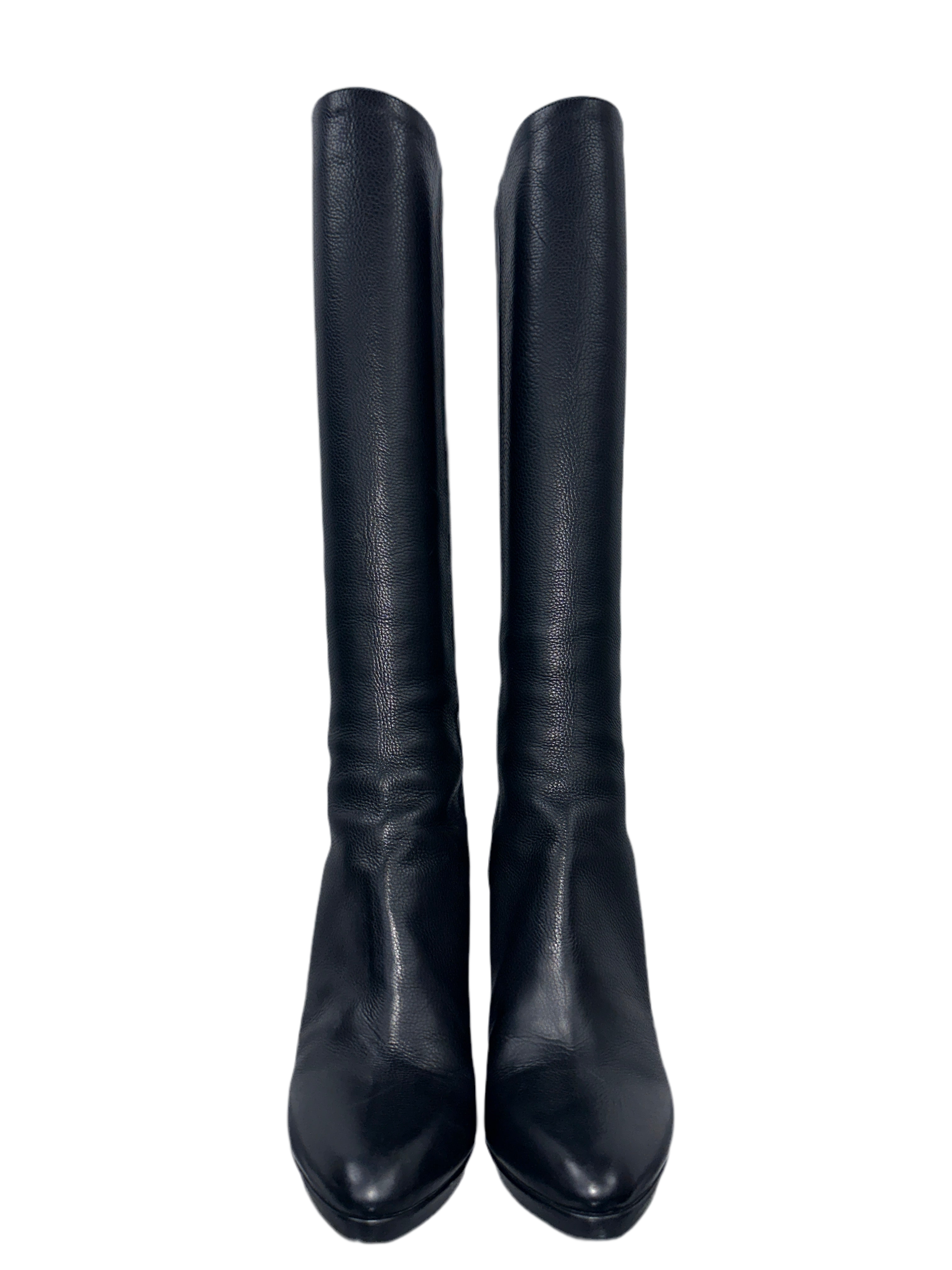 Jimmy Choo Glynn grainy calf leather boots  - size 36