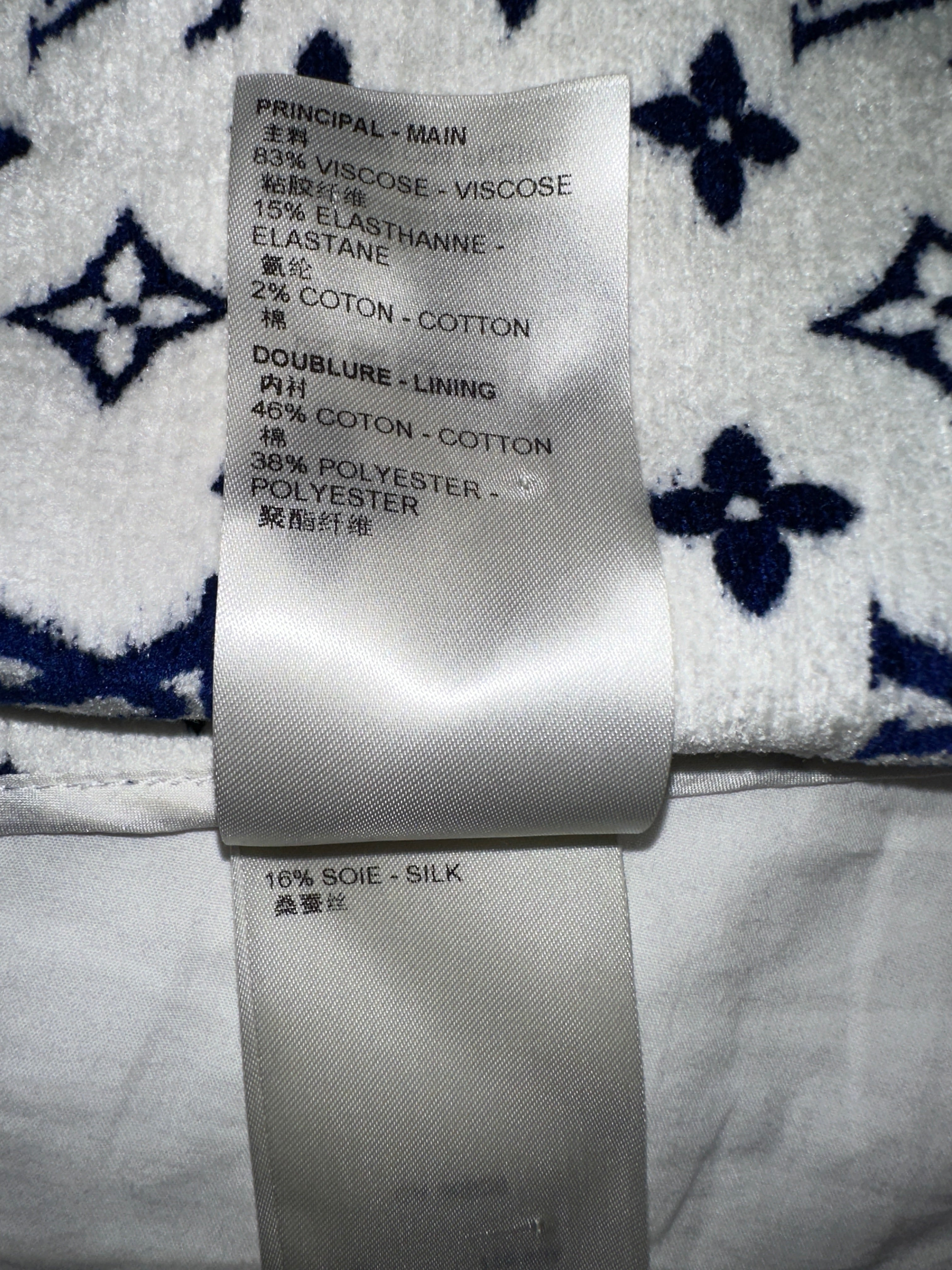 Louis Vuitton blue dress with white monogram - size 38