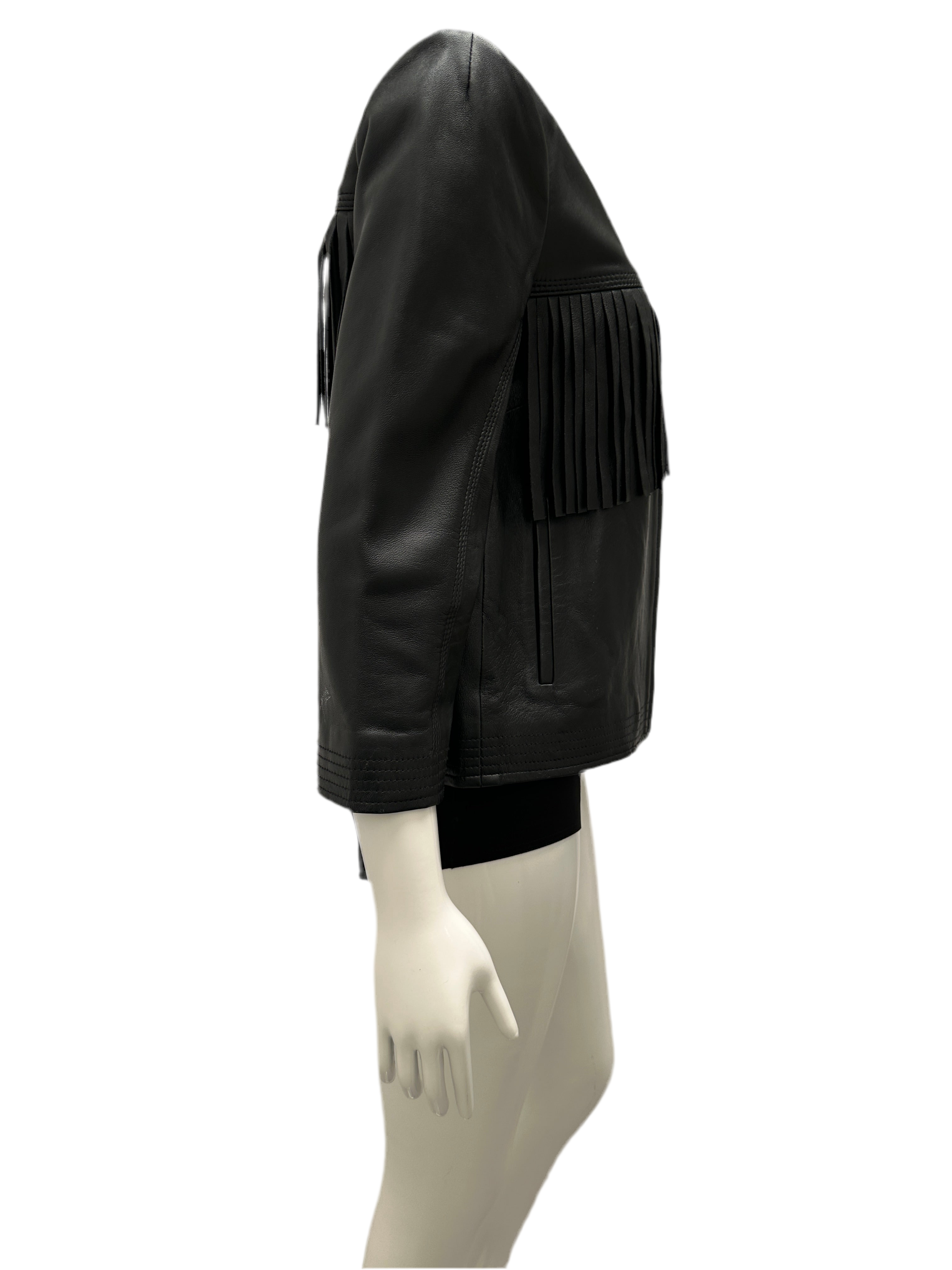 Just Cavalli black leather jacket - size 38