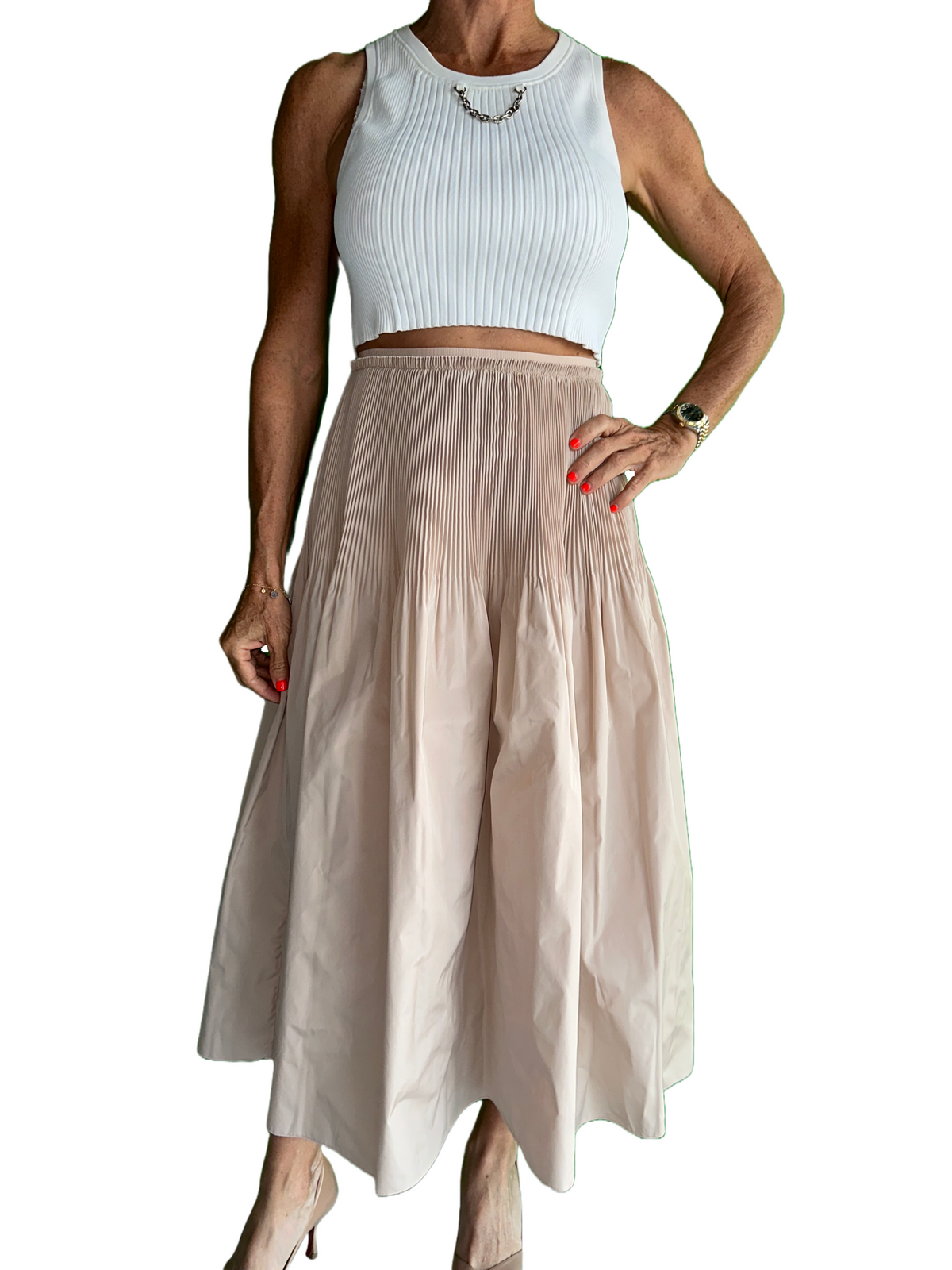 Red Valentino pale pink long skirt - size 36