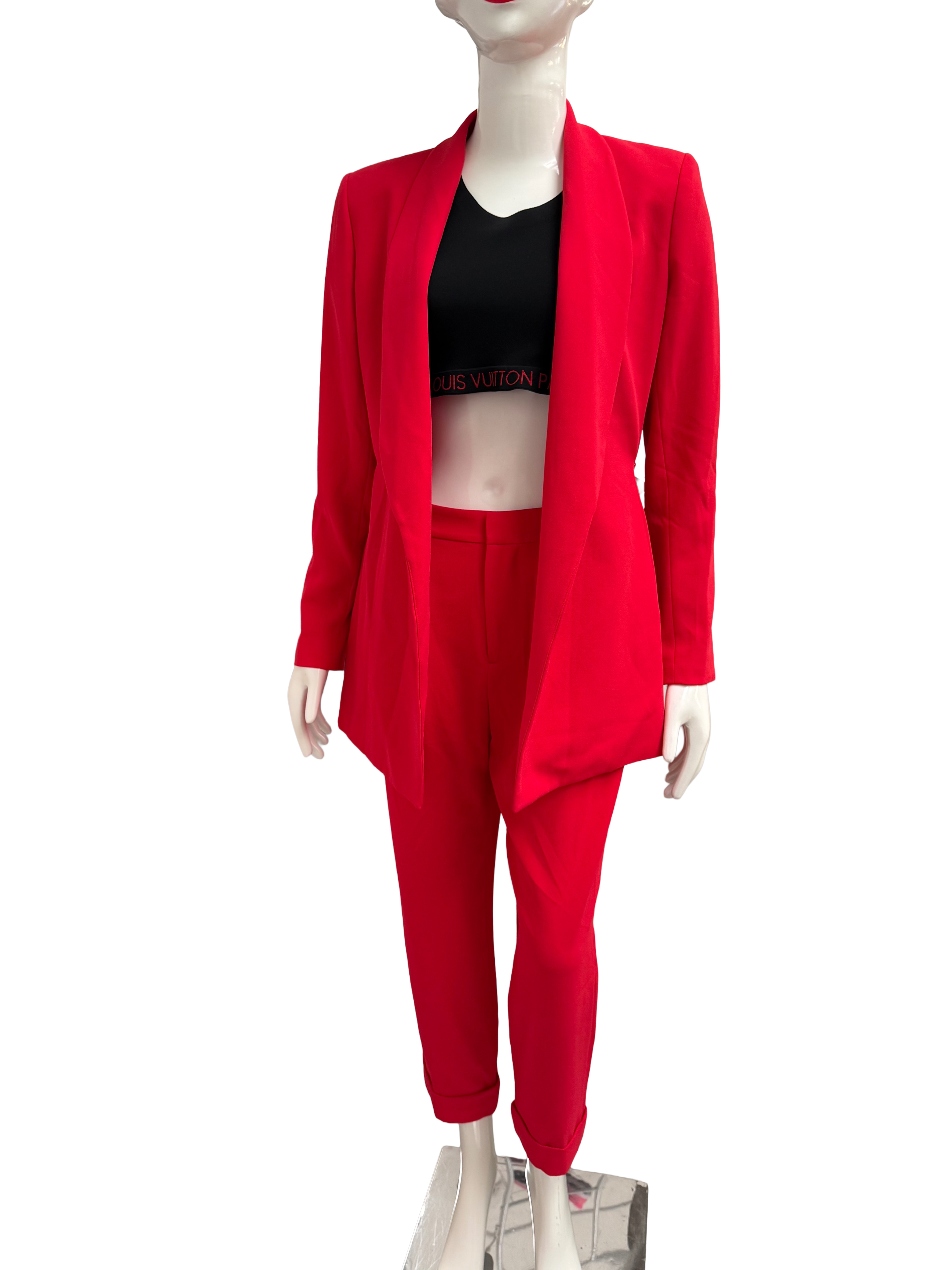 Alice + Olivia red draped belted blazer - size XS