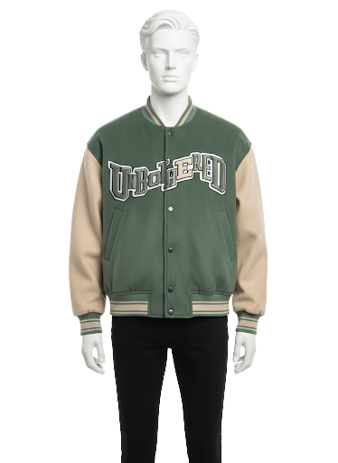 About You "unbothered" green varsity jacket - size 38