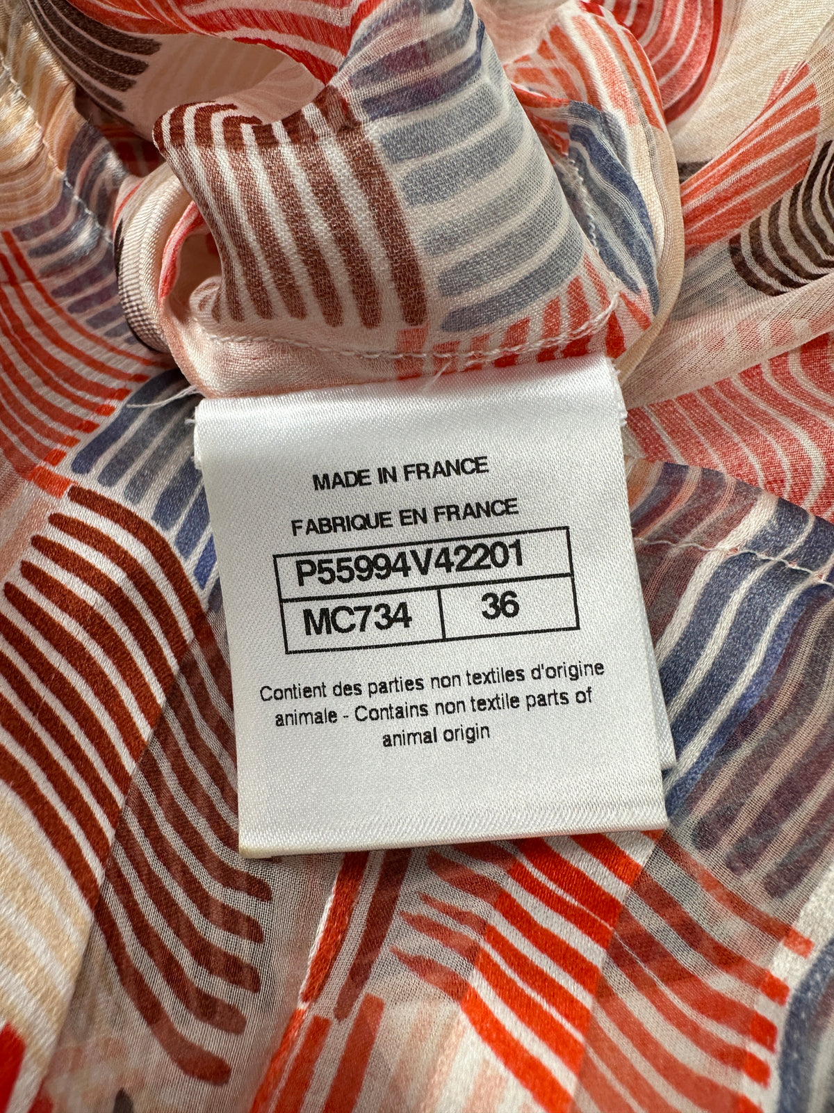 Chanel colorful 3/4-sleeve blouse - size 36