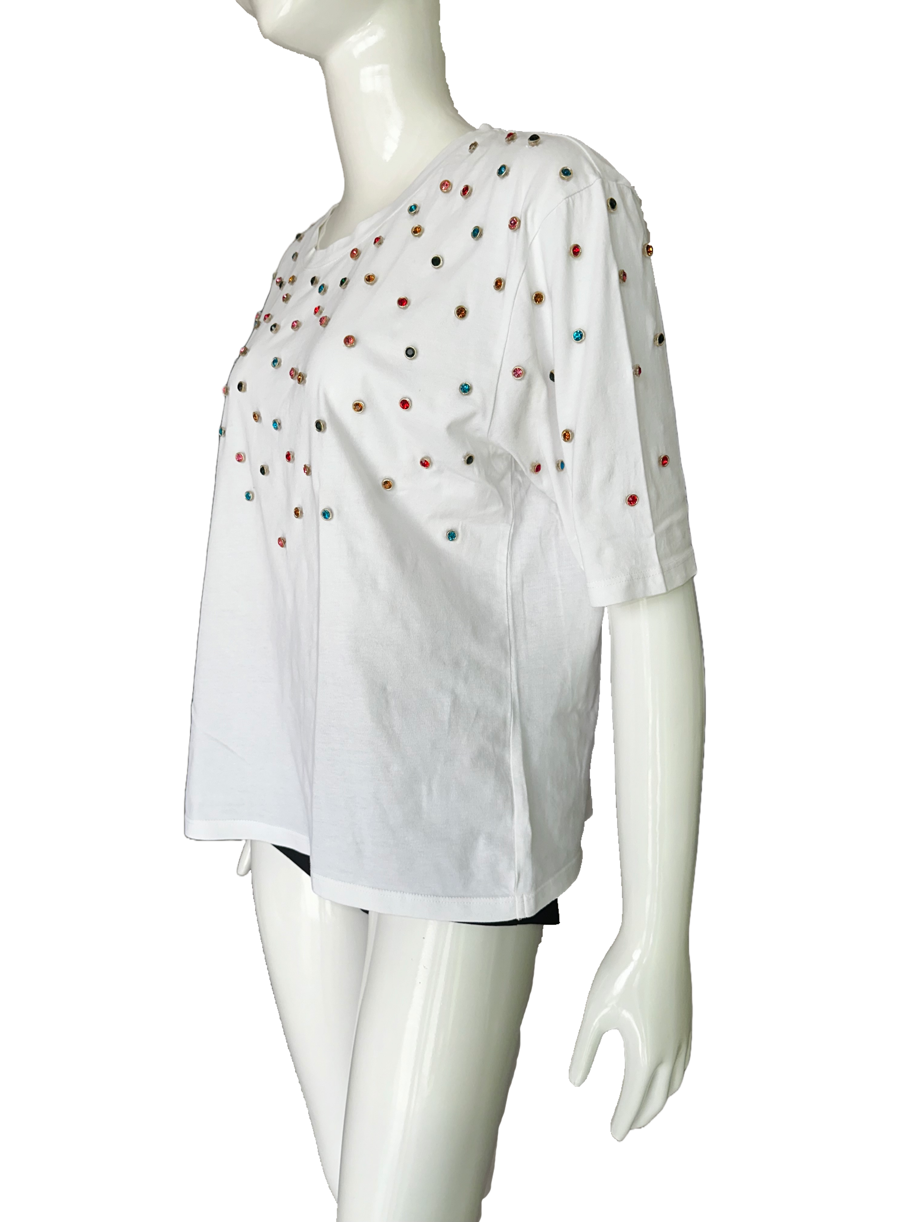 The Kooples tee shirt with multicolored rhinestones - size 38