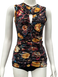 Ulla Johnson black top with multicolor flower - size 36