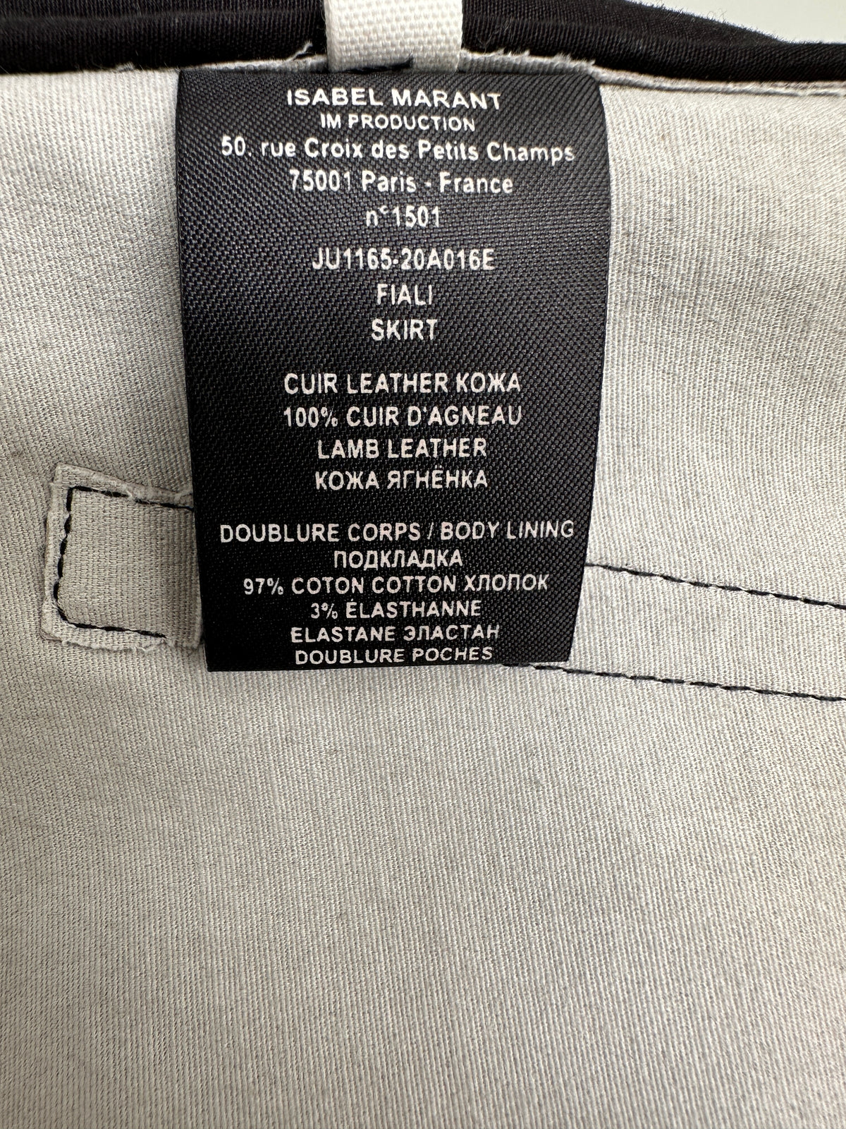 Isabel Marant Straight grey leather skirt - size 38