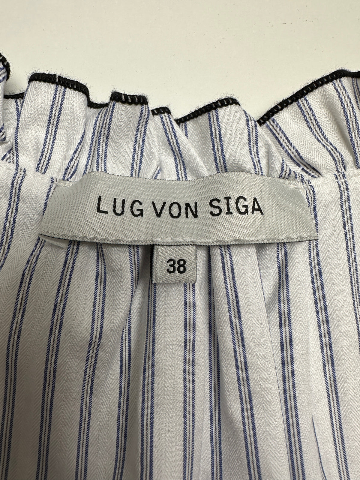 Lug Von Siga white dress with blue stripes - size 38