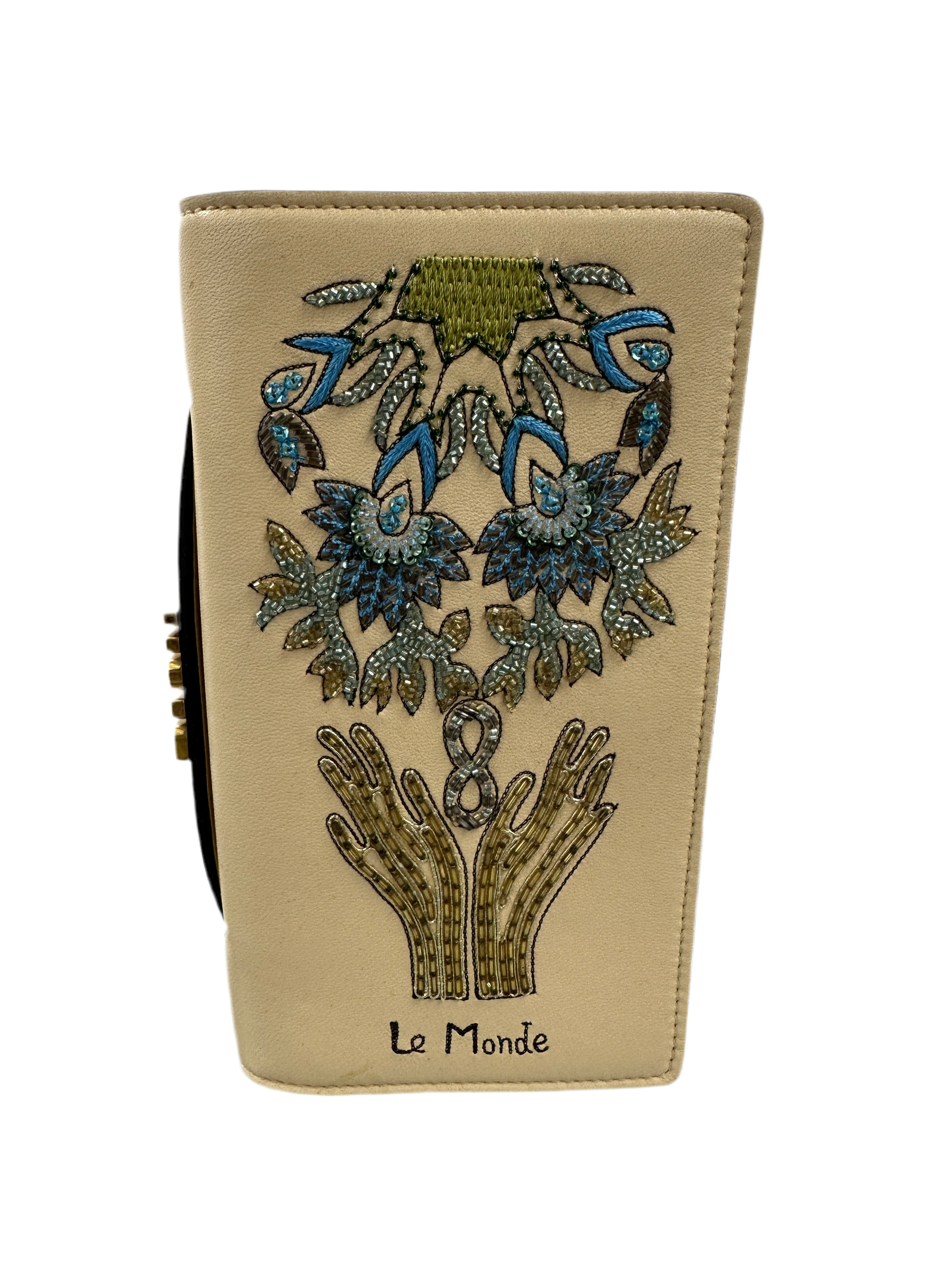 Dior beige clutch bag "Le monde"