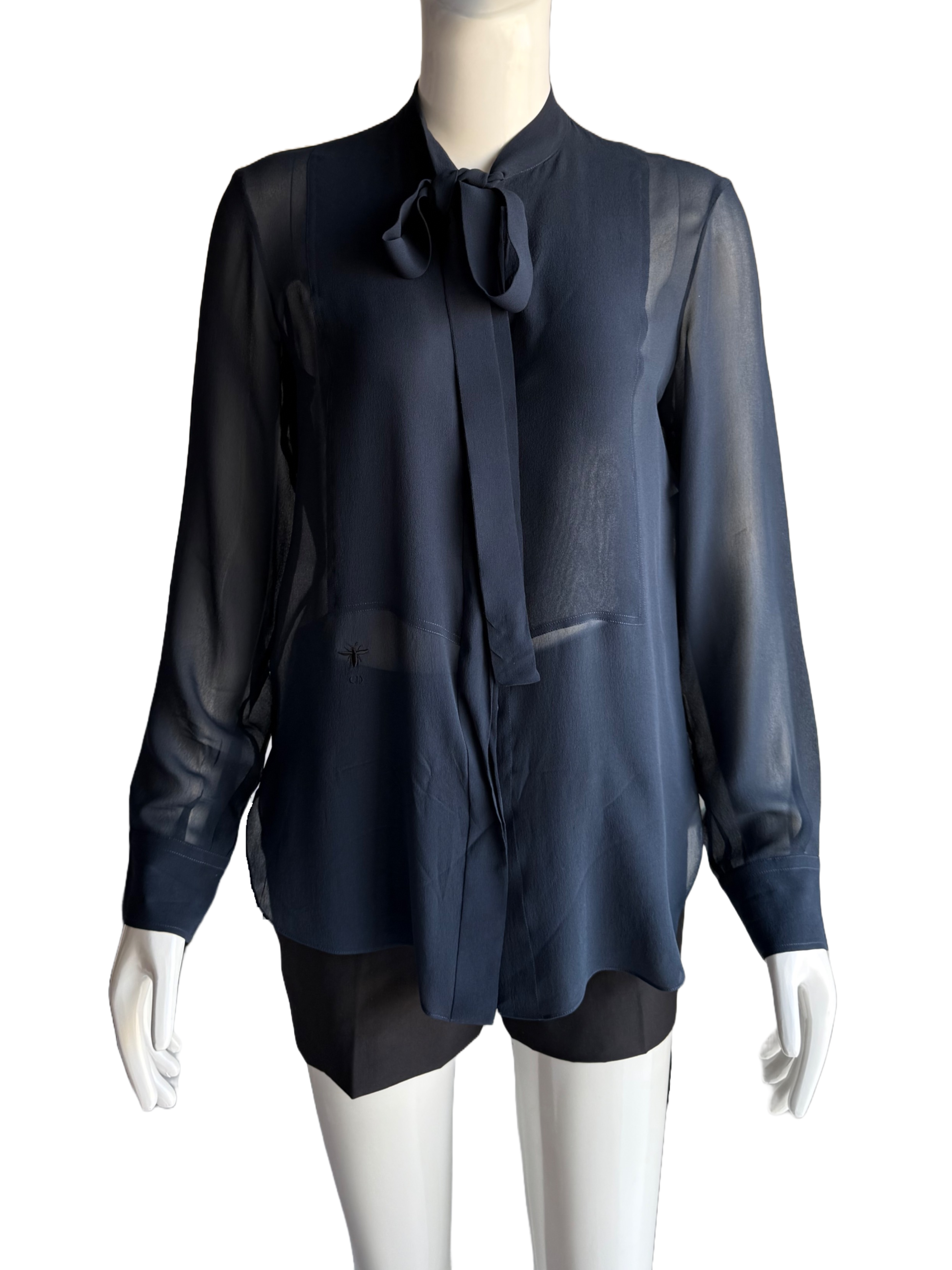 Dior transparent blouse with bow - size 34