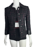 Liu.Jo tweed effect jacket with imitation leather detail - size 34
