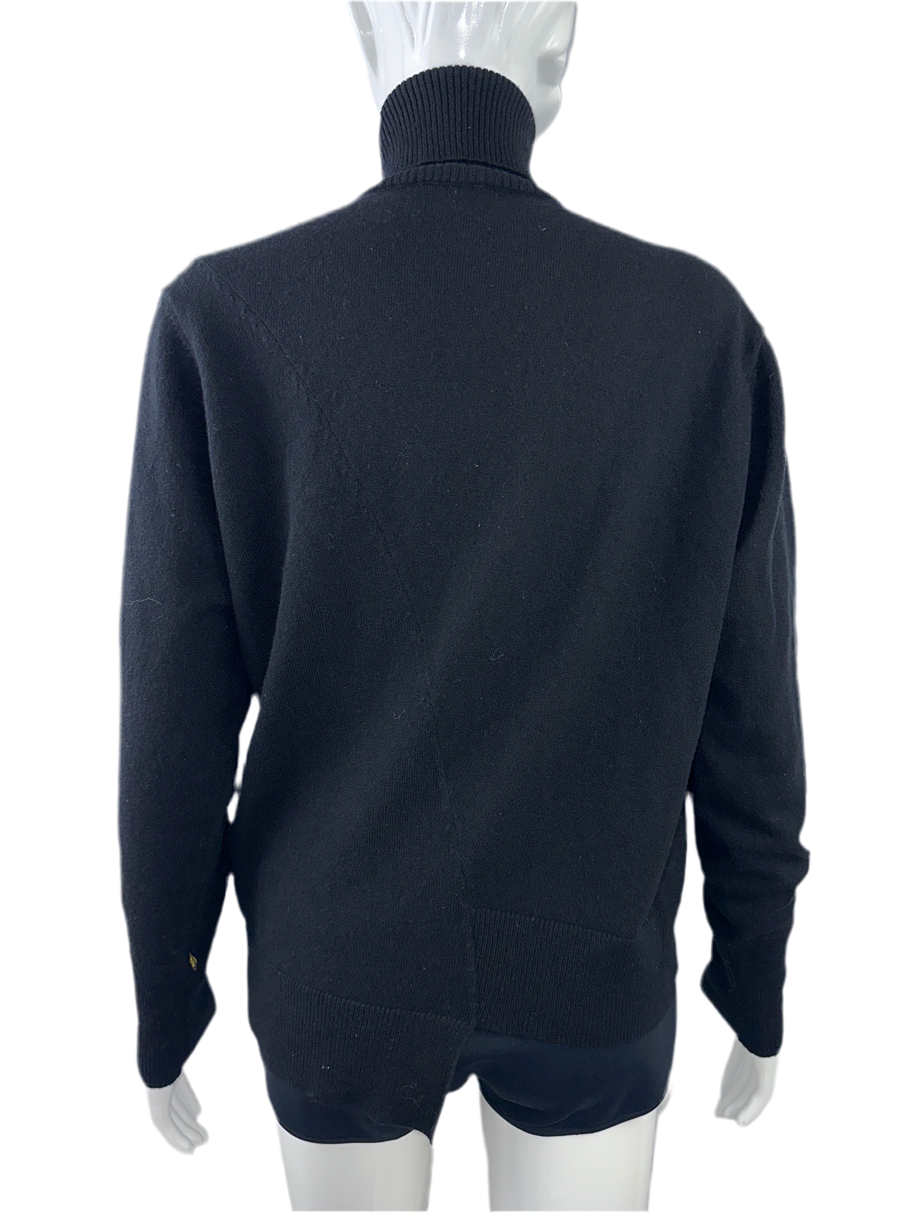 Louis Vuitton asymmetrical black turtleneck sweater - size 34