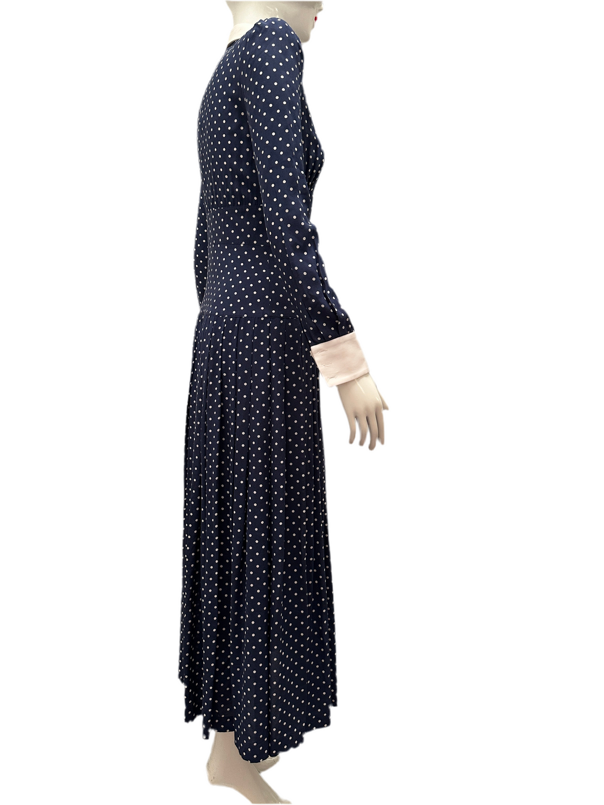 Alessandra Rich blue dress with white polka dots - size 38