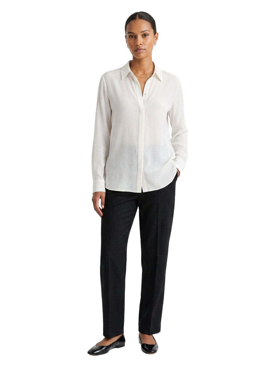 The Row ivory fluid viscose shirt - size S