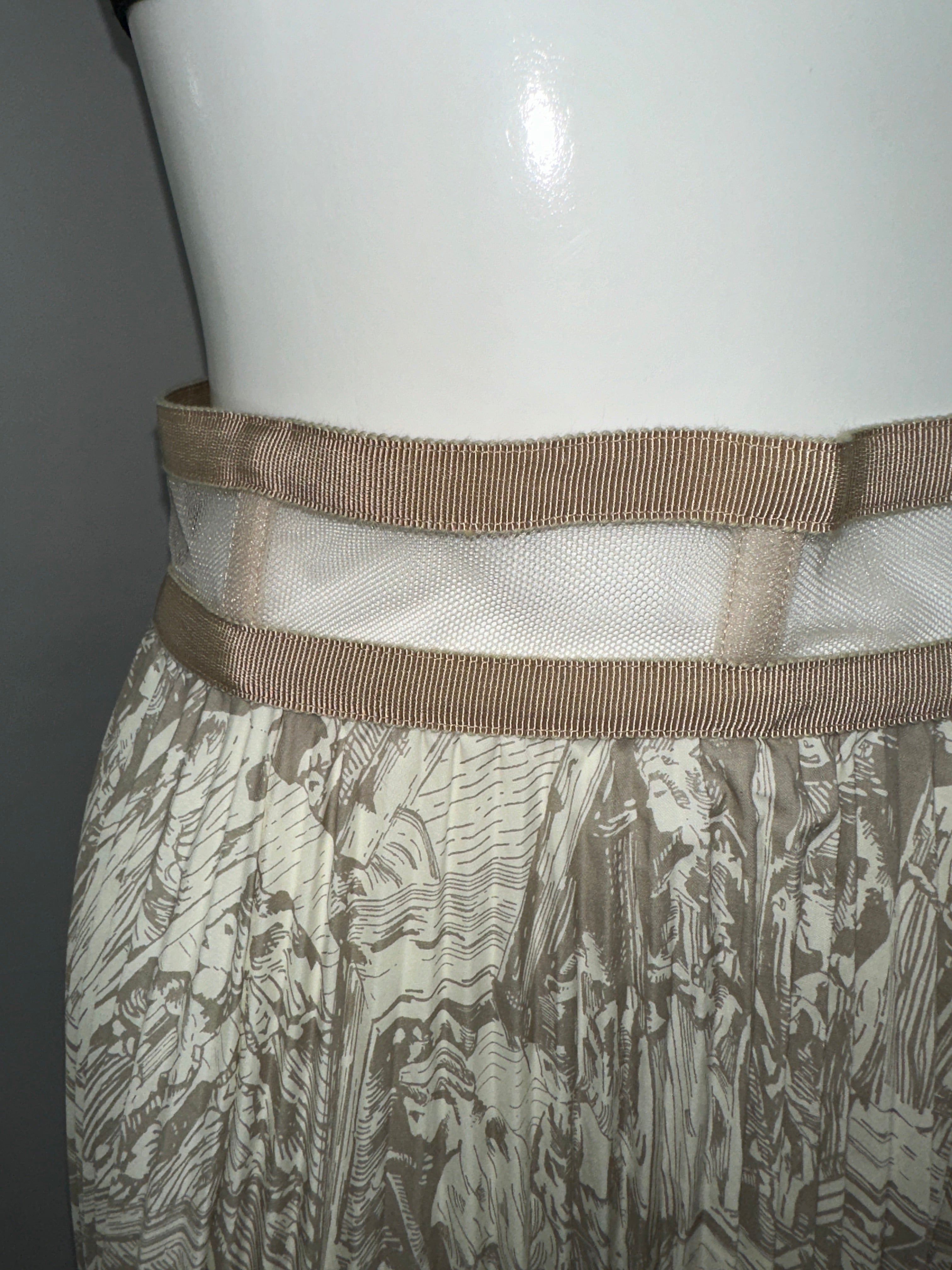Dior cream pleated long skirt - size 34