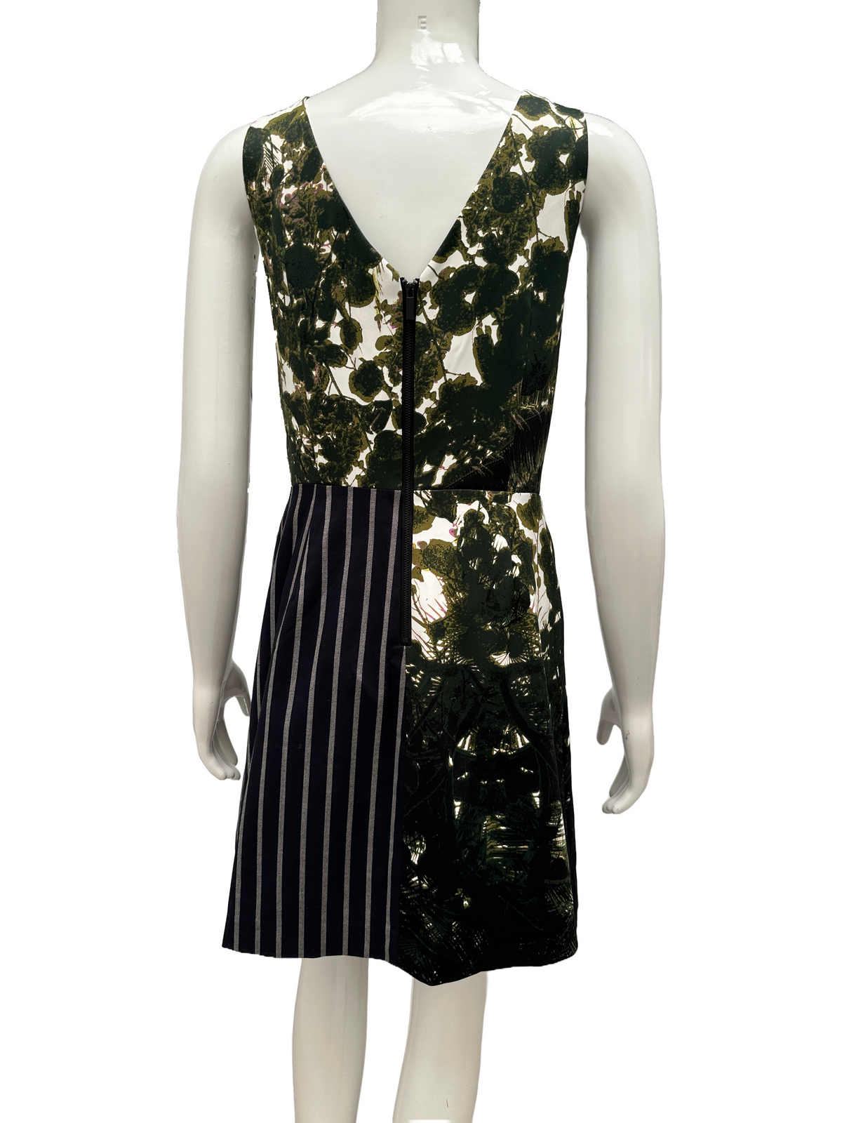 Rachel Roy asymmetrical stripes and floral dress - size 42