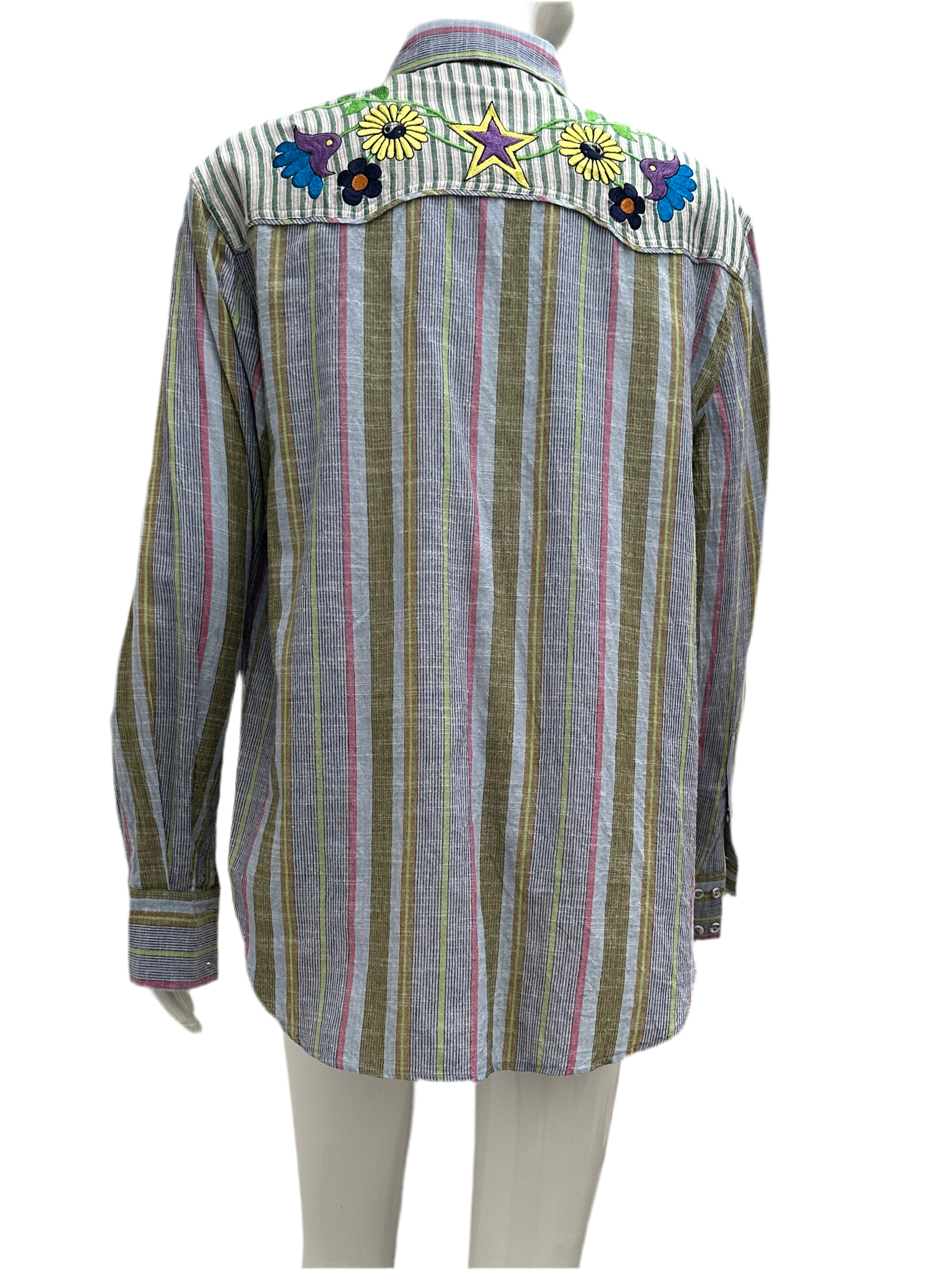 Monoki Striped, colorful cowboy shirt - size 38