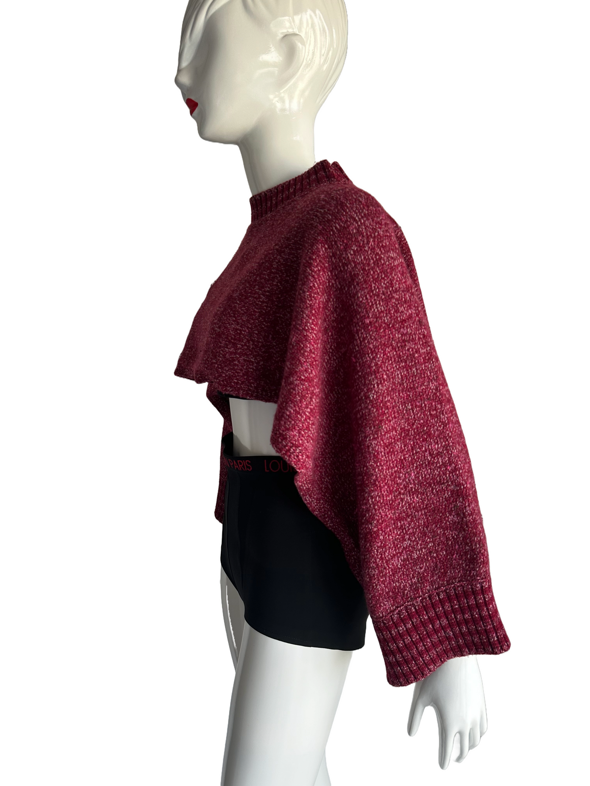 Chanel burgundy stole sweater - size 38/40