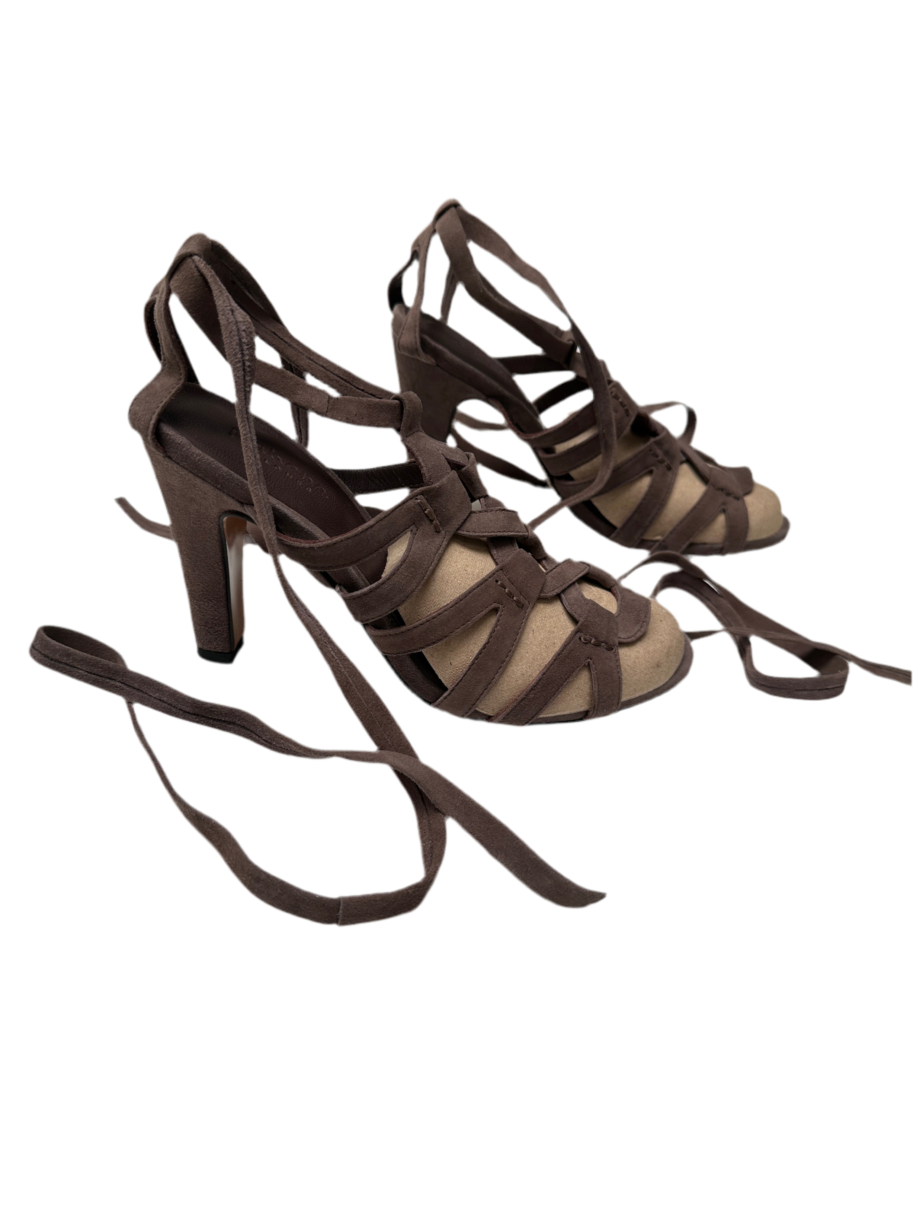 Rabens Saloner brown heeled sandal - size 40