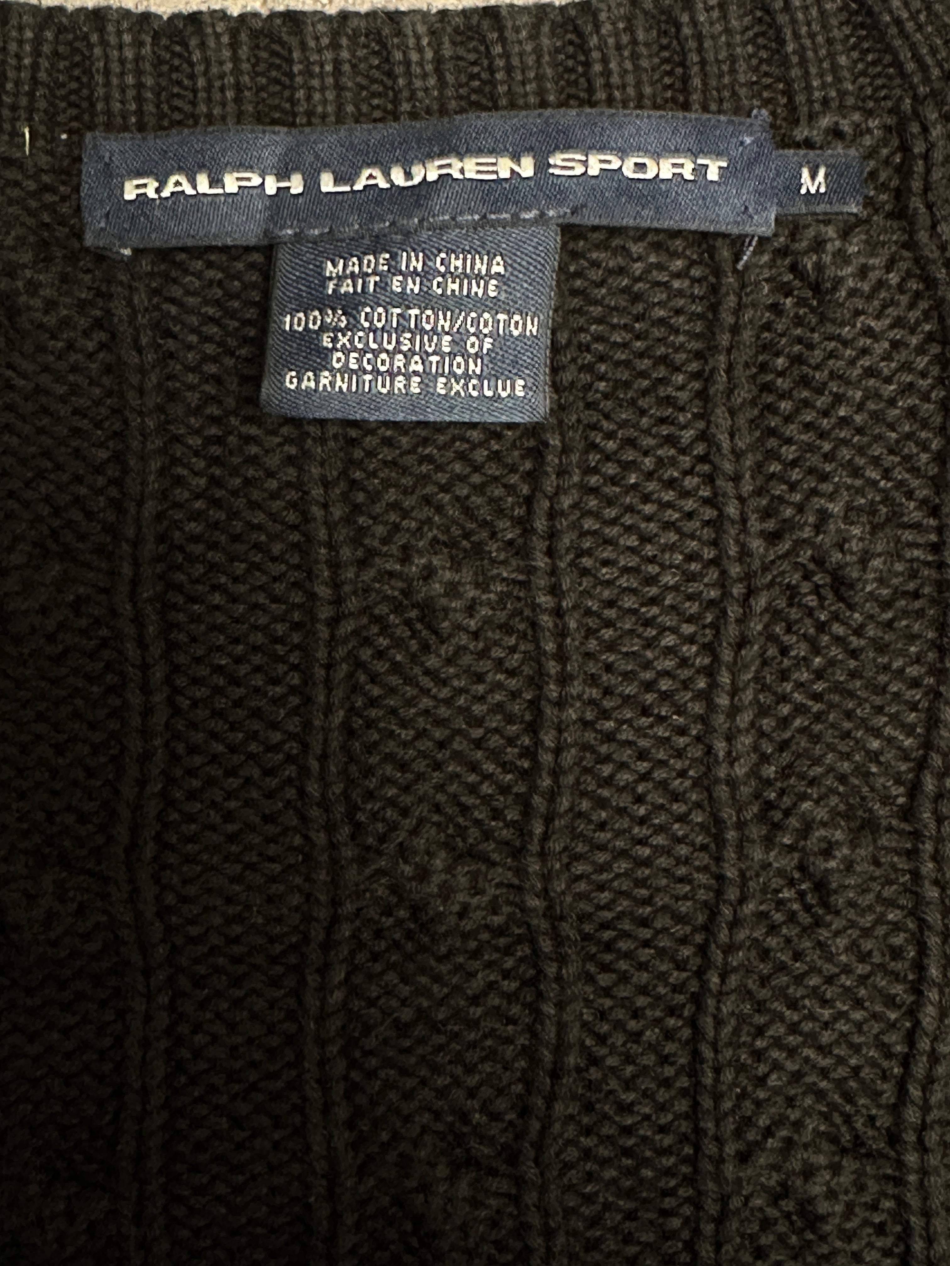 Ralph Lauren Sport black cable knit sweater - size M