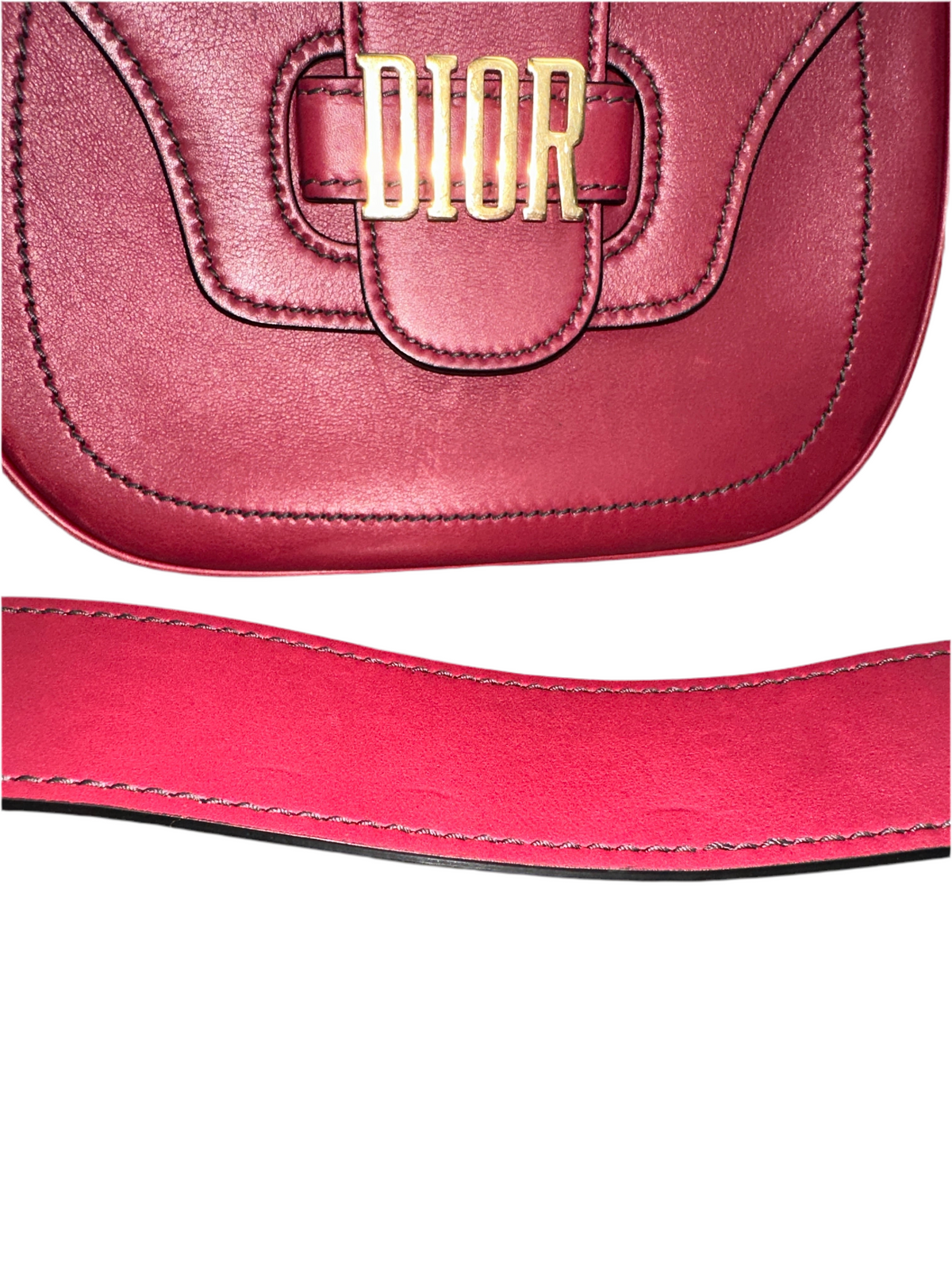 Dior red leather D-Fence crossbody bag