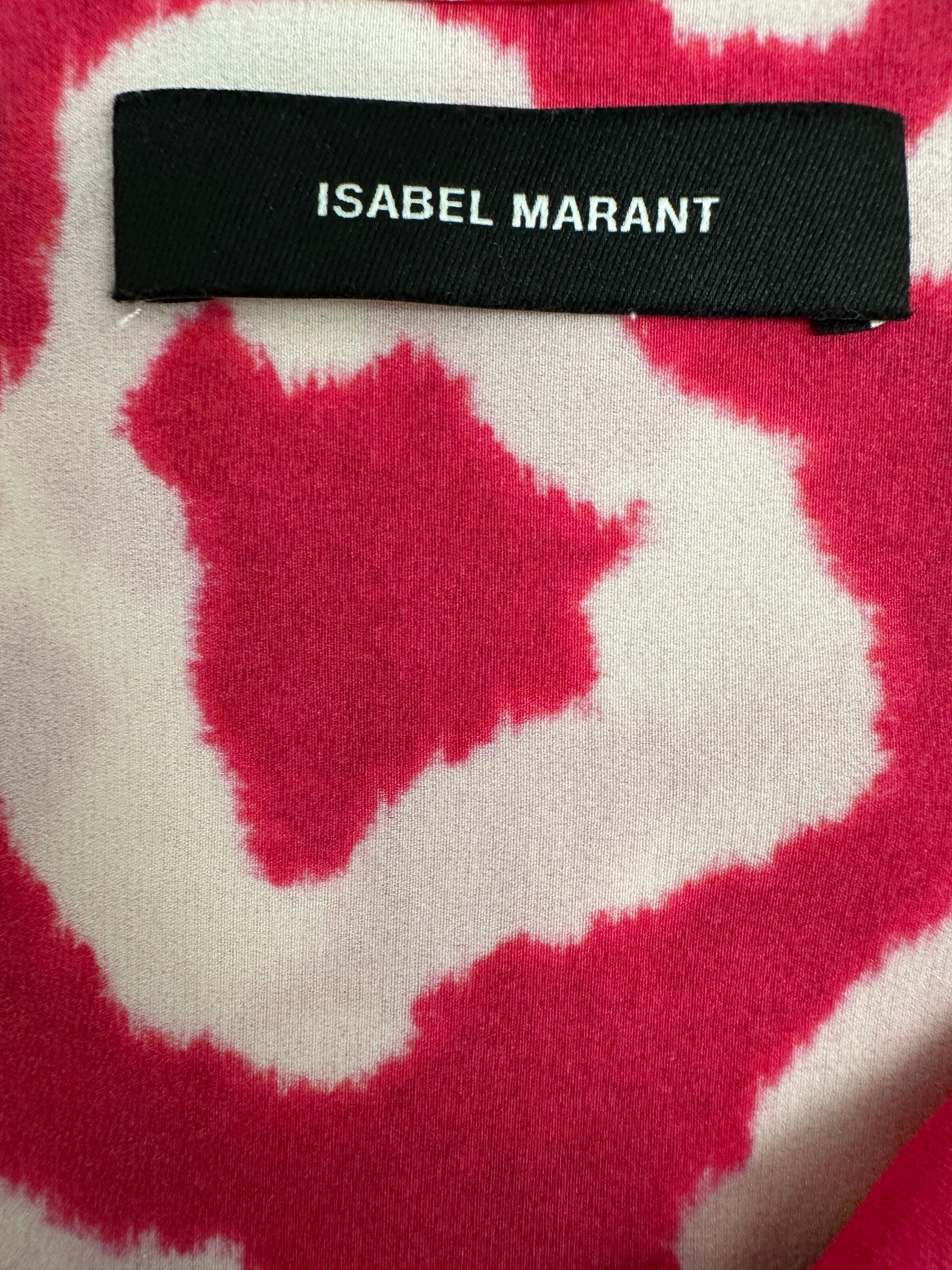Isabel Marant pink and white leopard print blouse - size 36