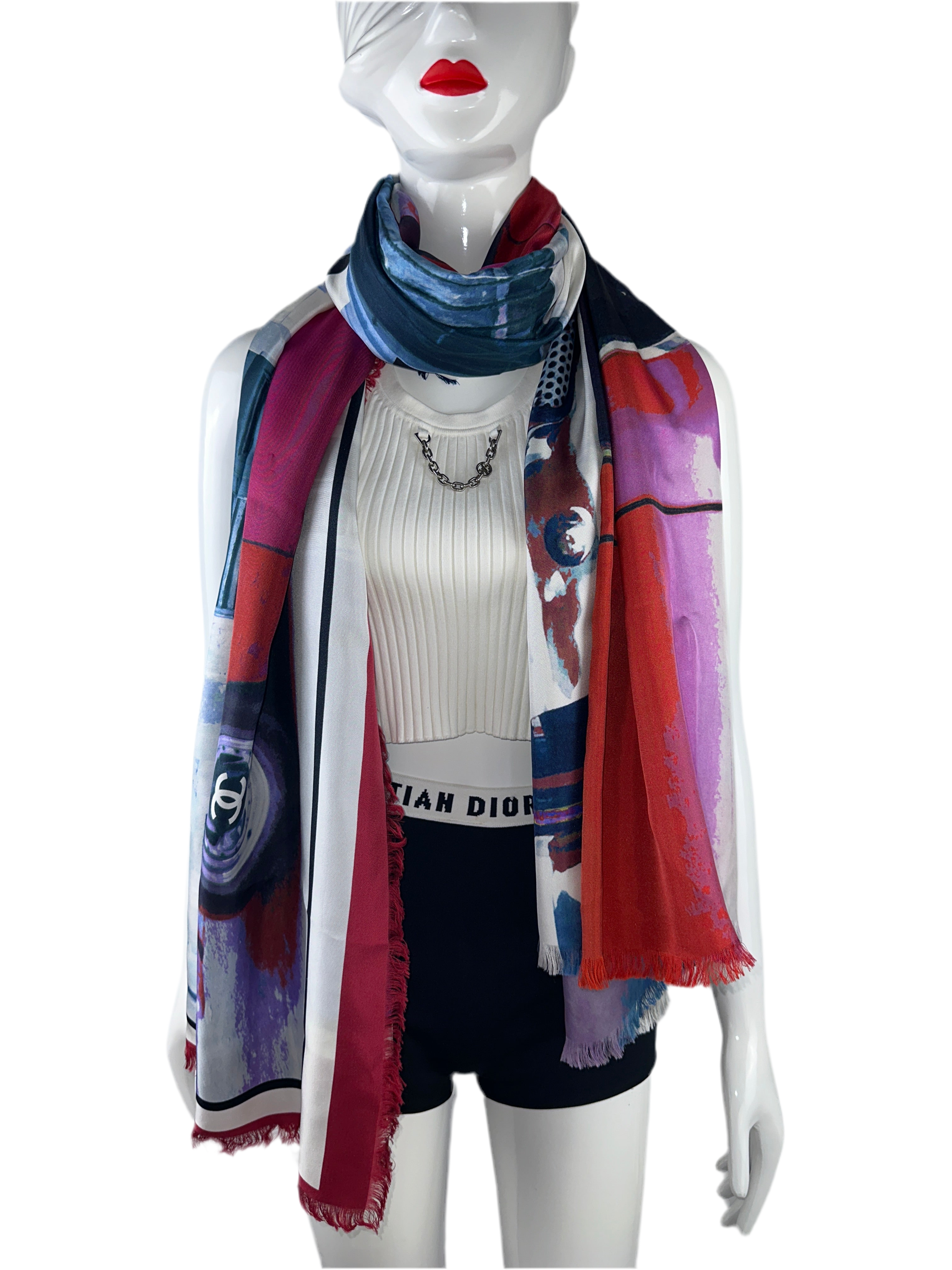 Chanel cuba 17C silk scarf