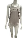 Rachel Comey taupe ruffled tank top - size 38