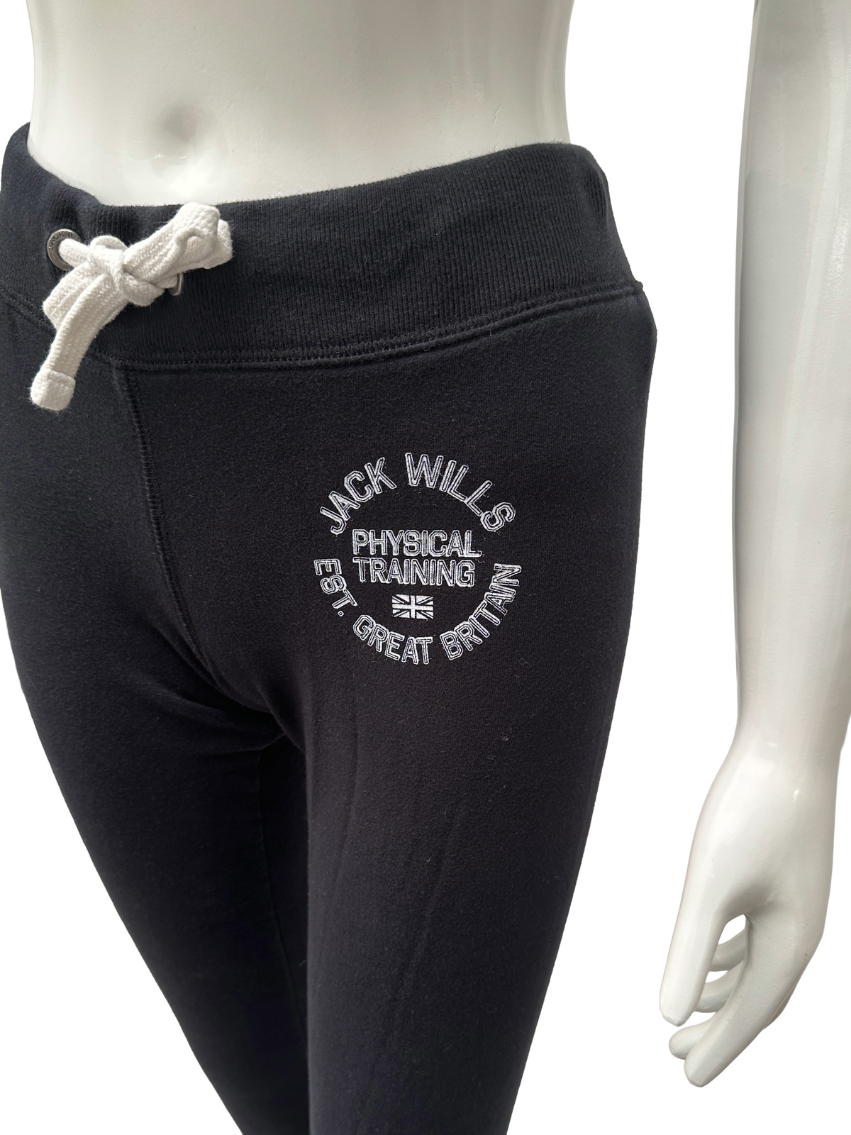 Jack Wills black jogging with white details - size 36