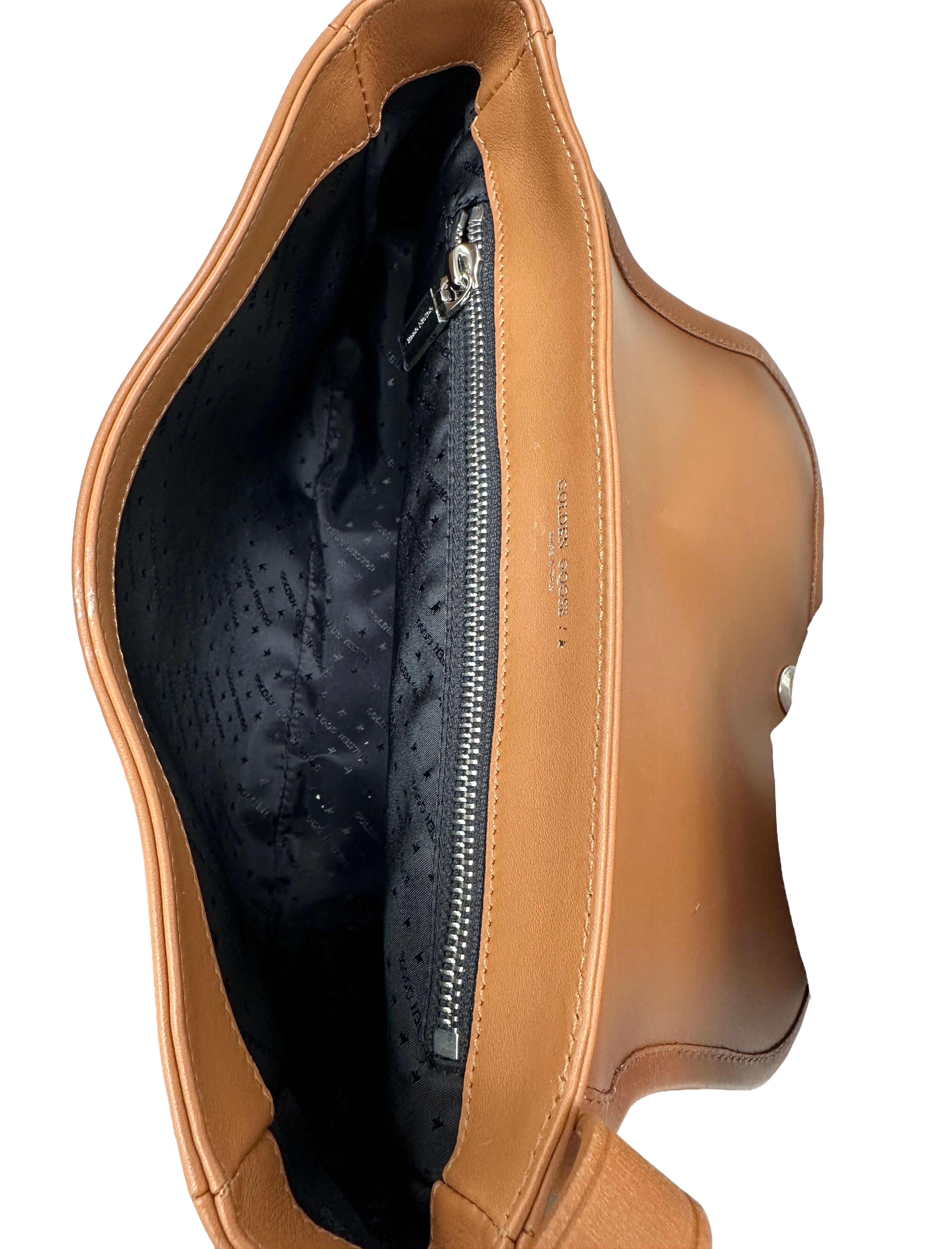 Golden Goose Rodeo bag in pale tan leather w blue bucket