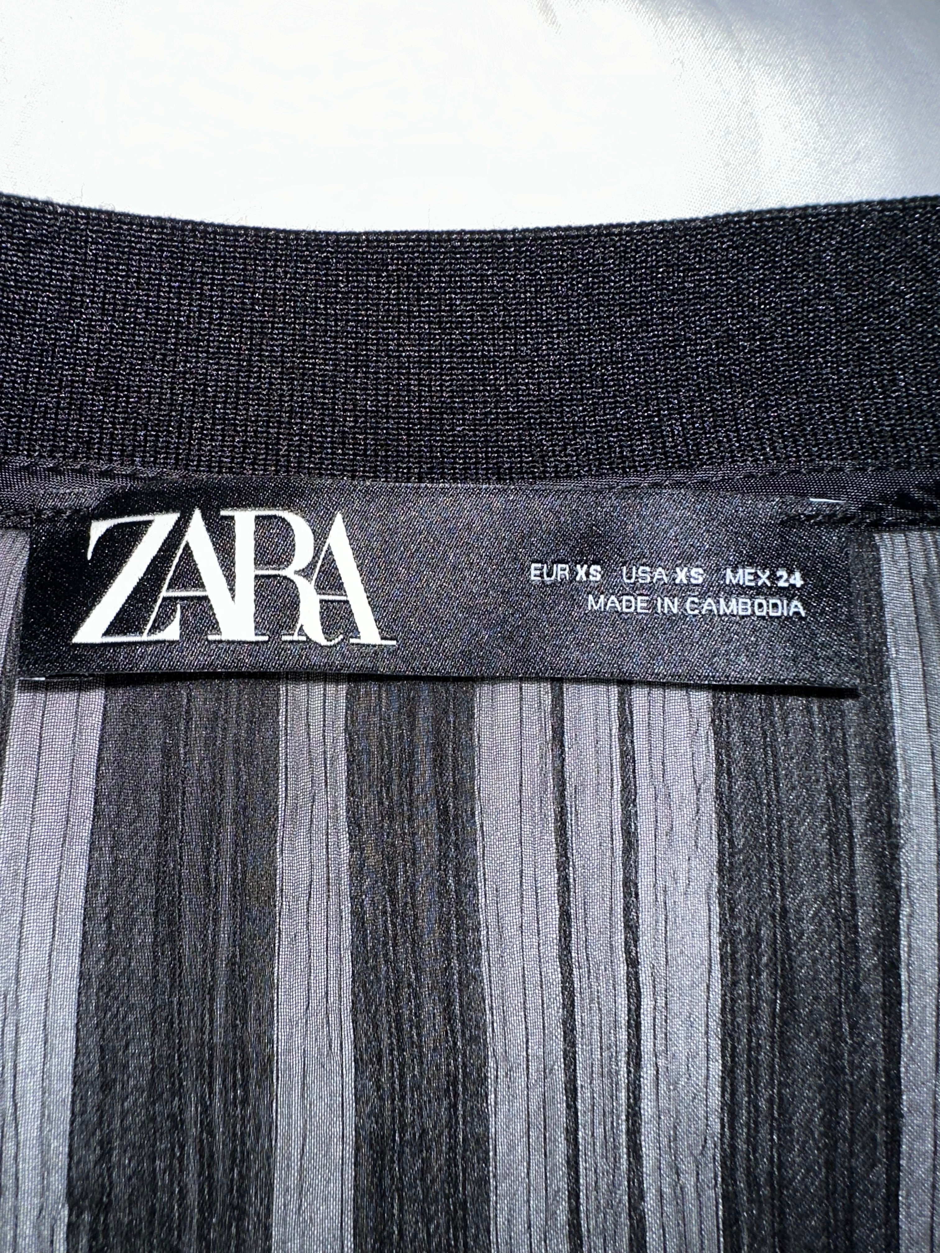 Zara transparent black bomber jacket with lines - size 34