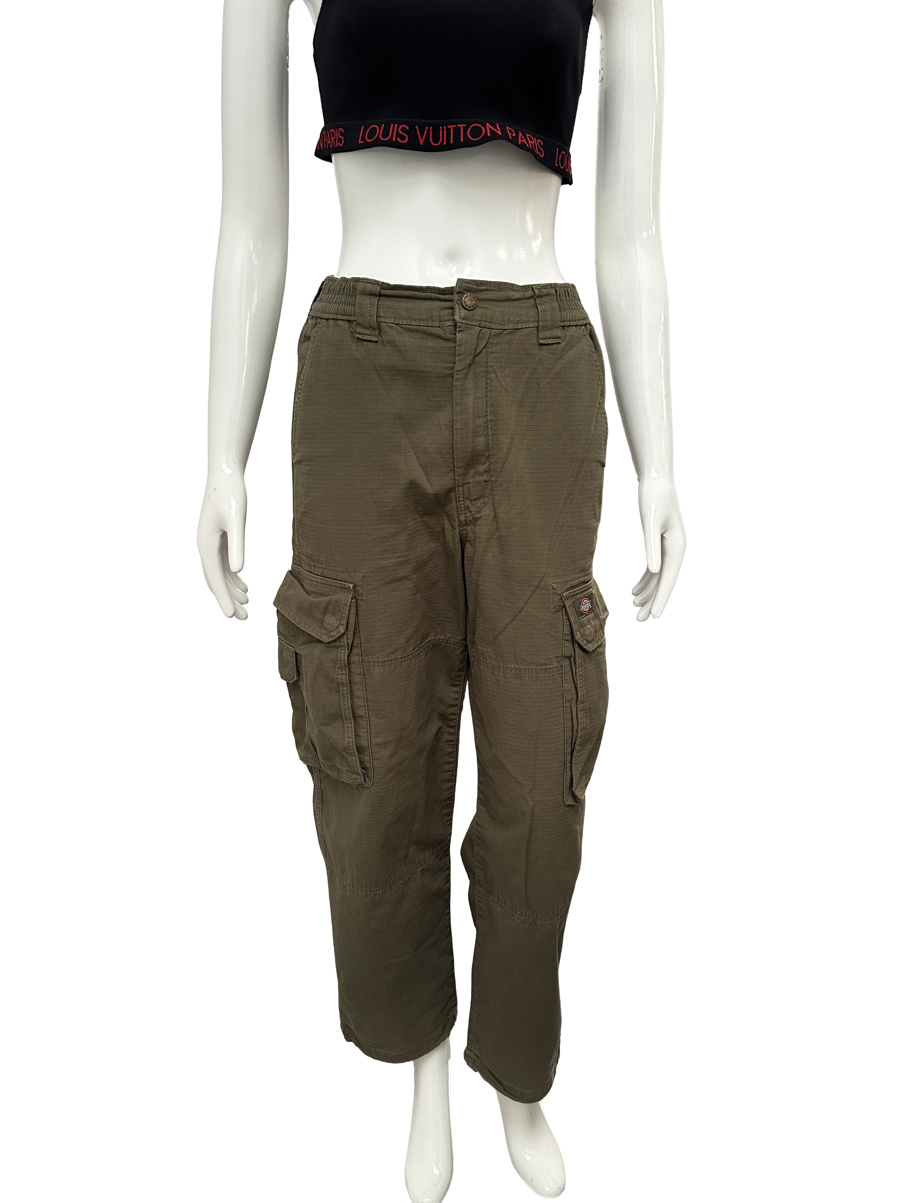 Dickies olive green cargo pants - size W28