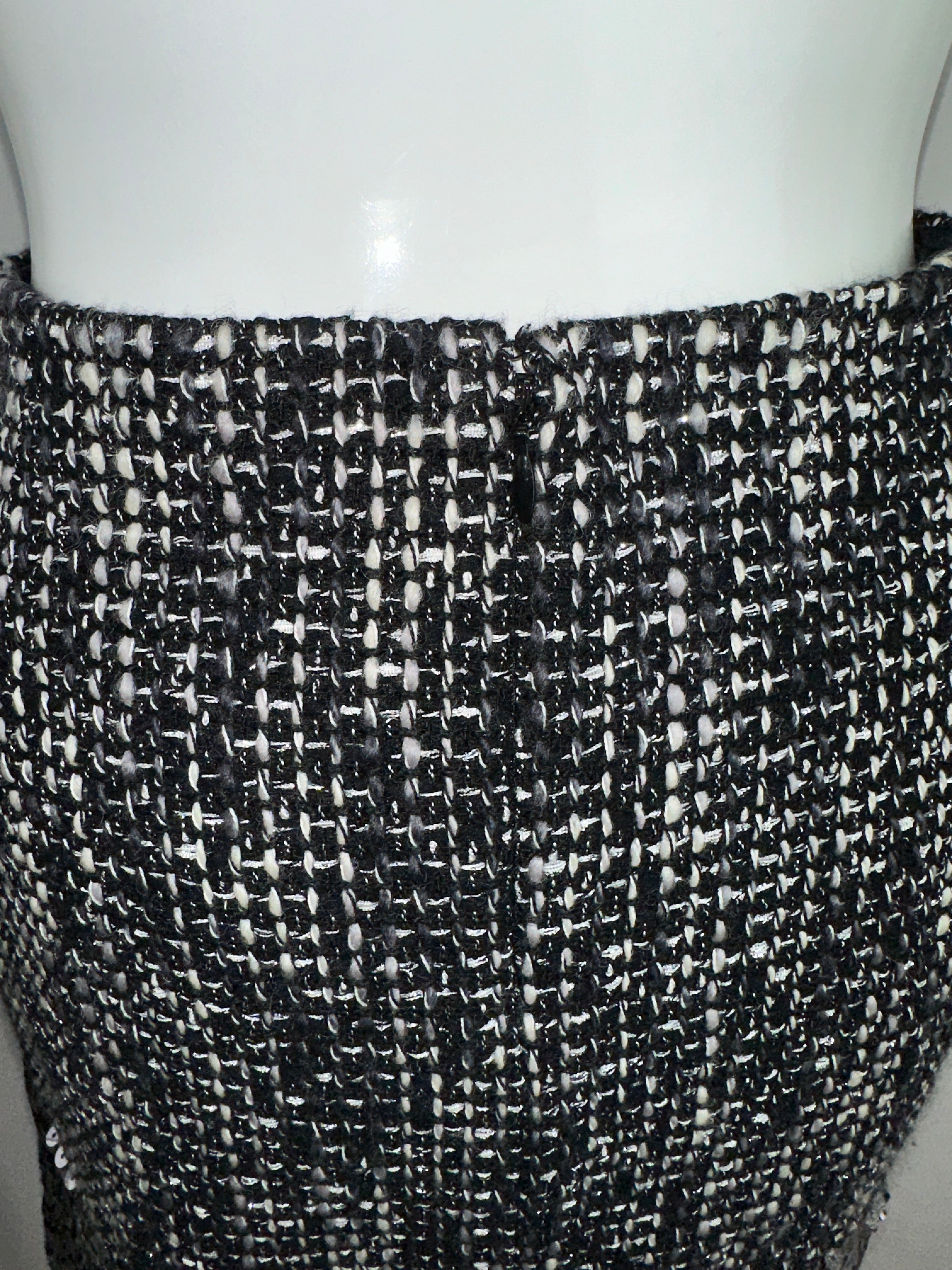 Dior tweed-effect skirt, sequins and stripes - size 34