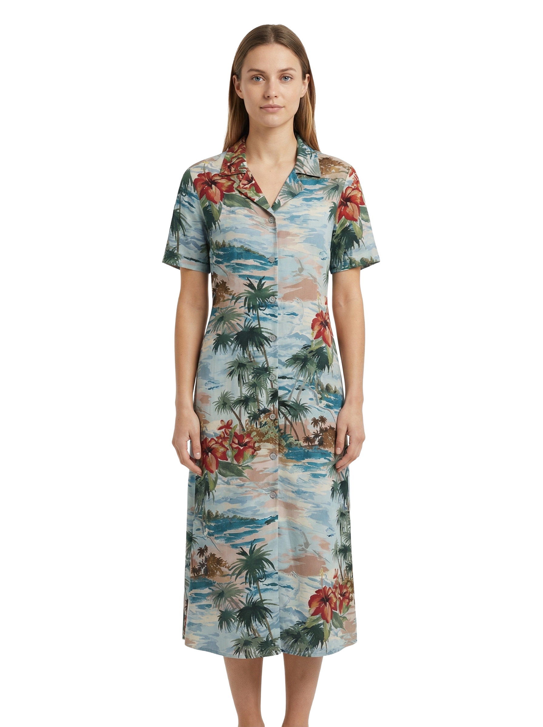 Valentino hawaiian silk shirt dress - size 44