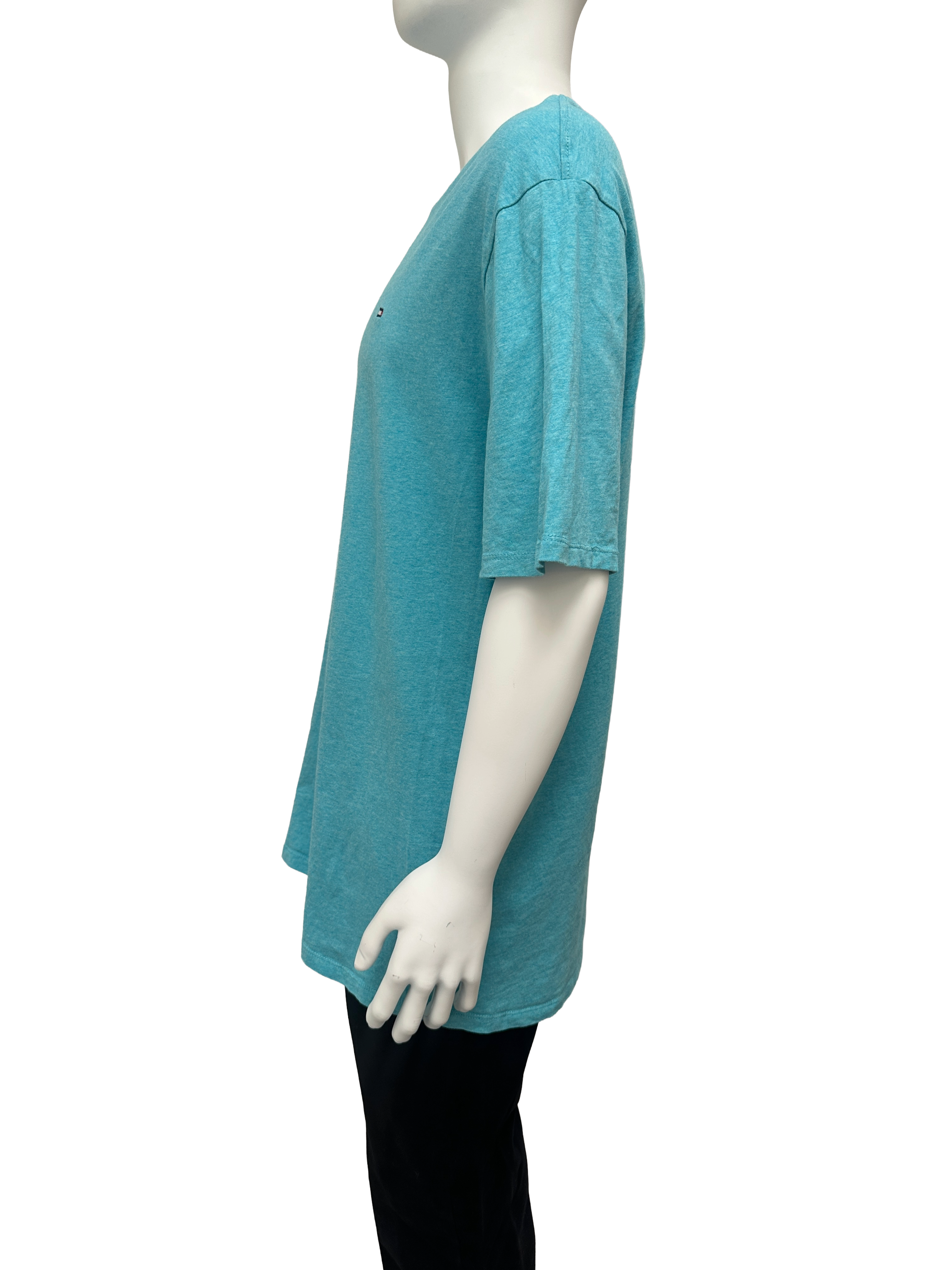 Tommy Hilfiger turquoise flag logo t-shirt - size XL